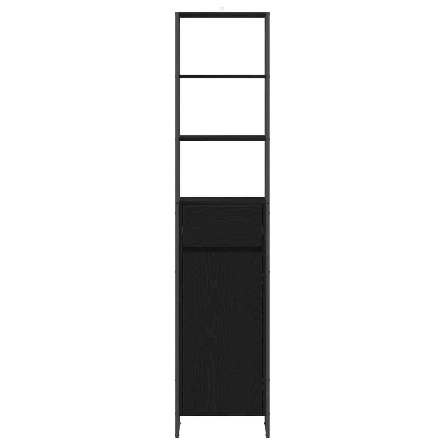 Badezimmerschrank Schwarz Eichen-Optik 40 x 30 x 180 cm