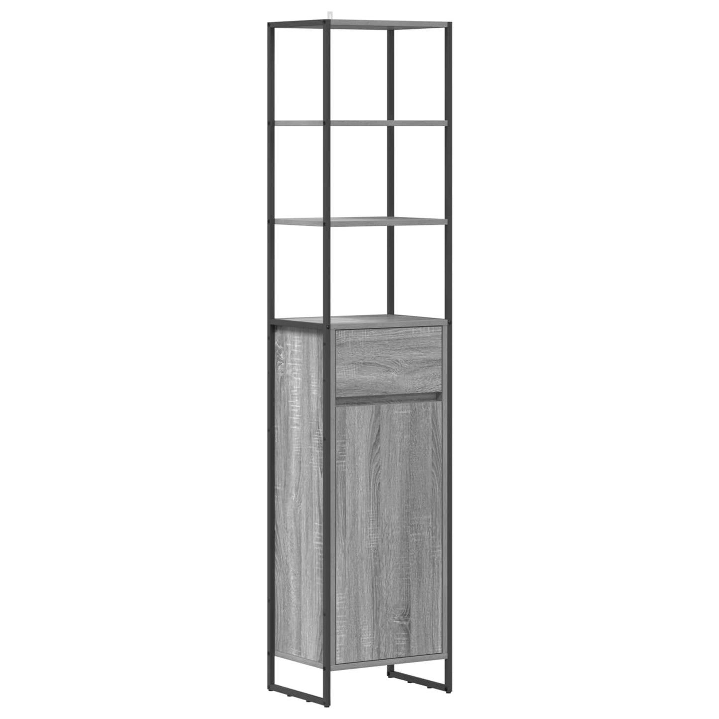 Badezimmerschrank Sonoma-Grau 40 x 30 x 180 cm Holzwerkstoff