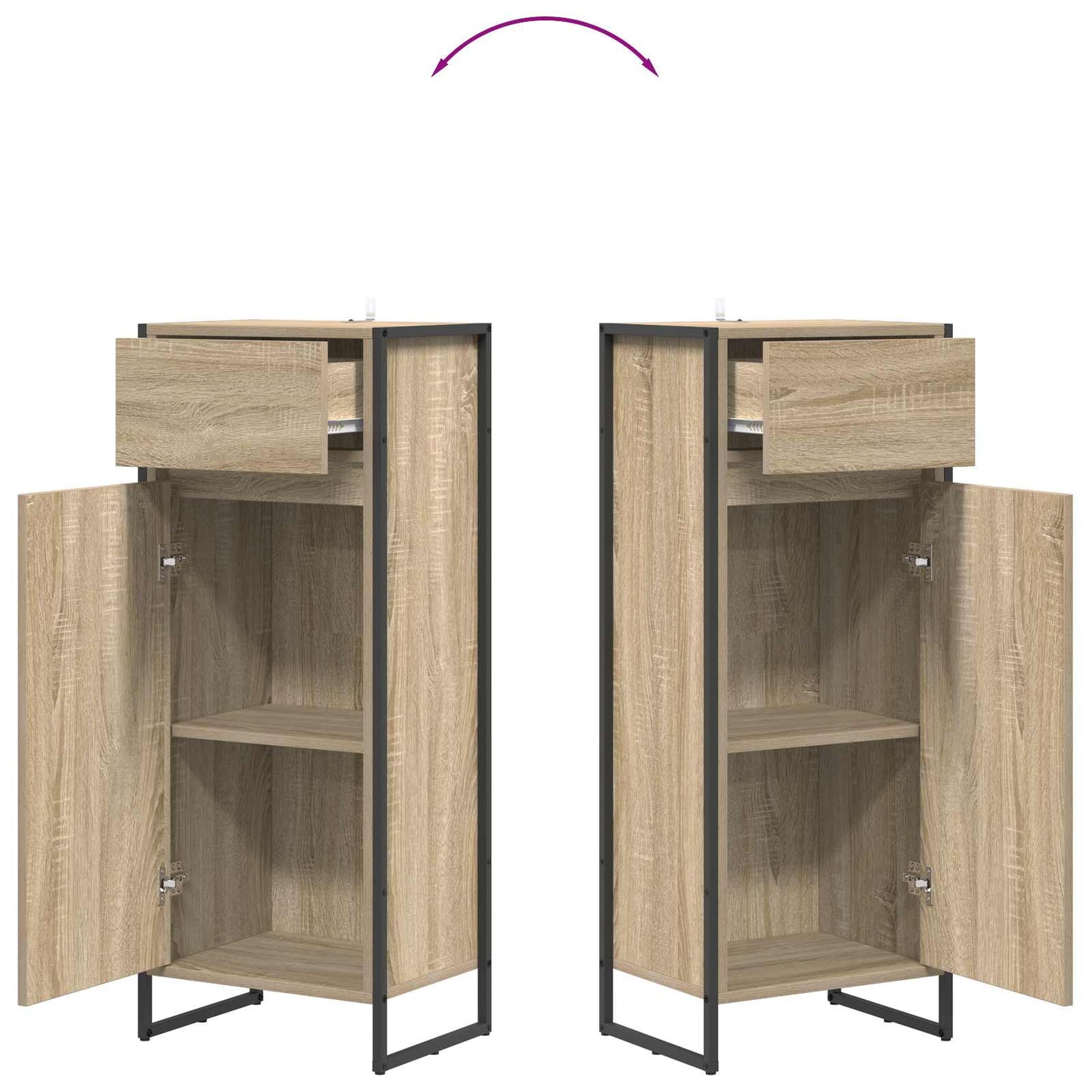 Badezimmerschrank Sonoma 40 x 30 x 100 cm Holzwerkstoff