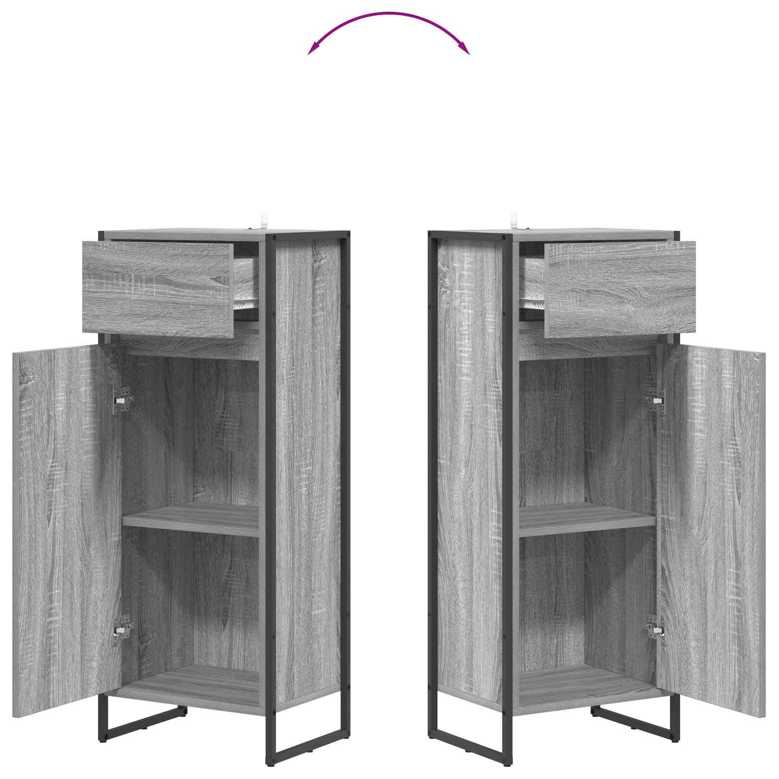 Badezimmerschrank Sonoma-Grau 40 x 30 x 100 cm Holzwerkstoff
