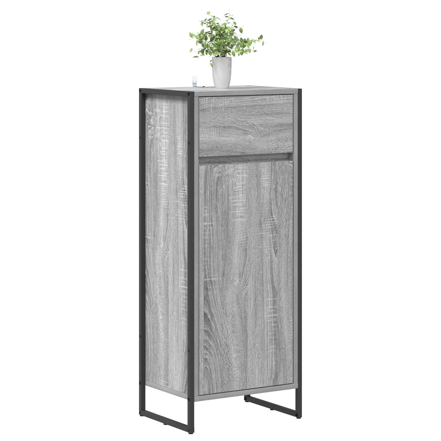 Badezimmerschrank Sonoma-Grau 40 x 30 x 100 cm Holzwerkstoff