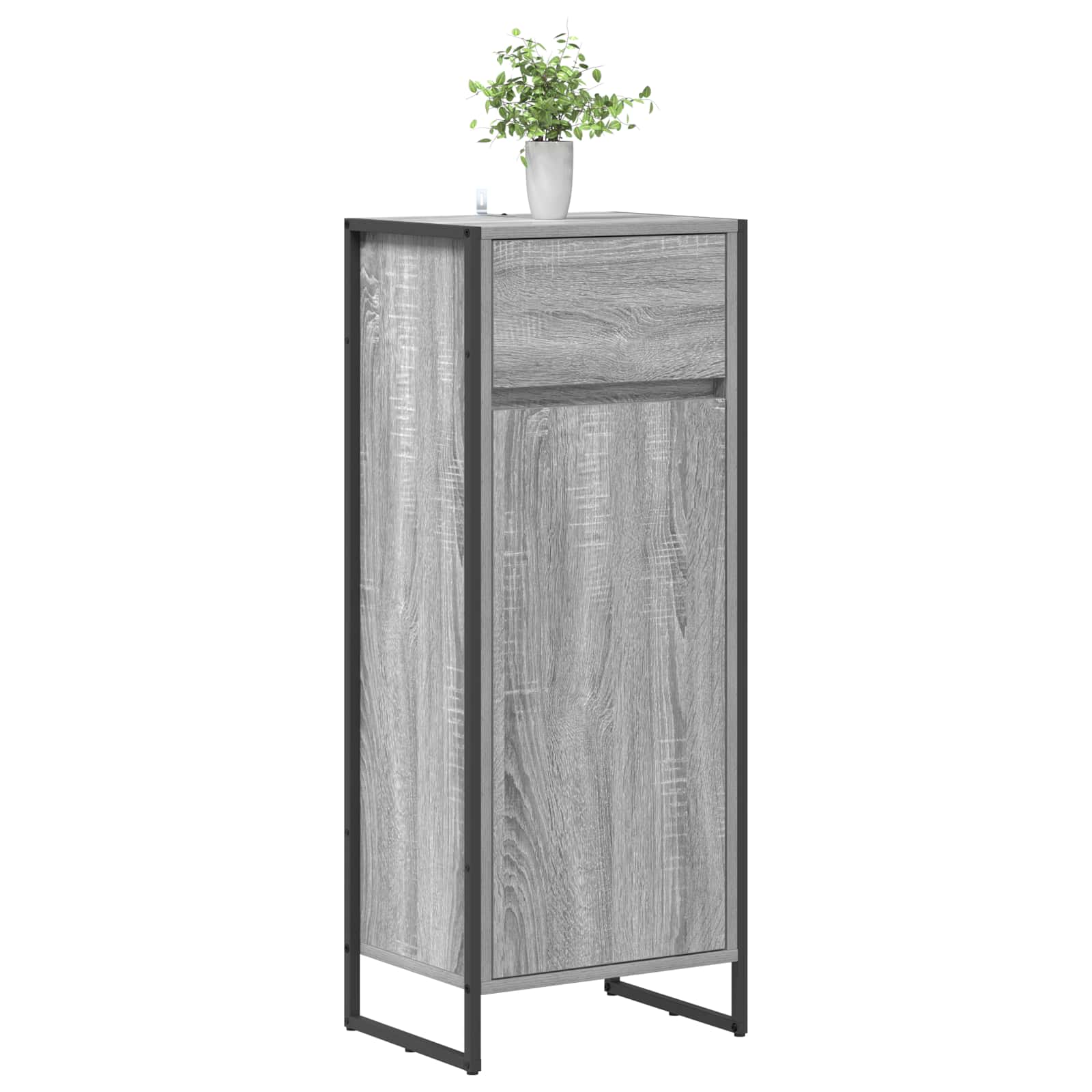 Badezimmerschrank Sonoma-Grau 40 x 30 x 100 cm Holzwerkstoff