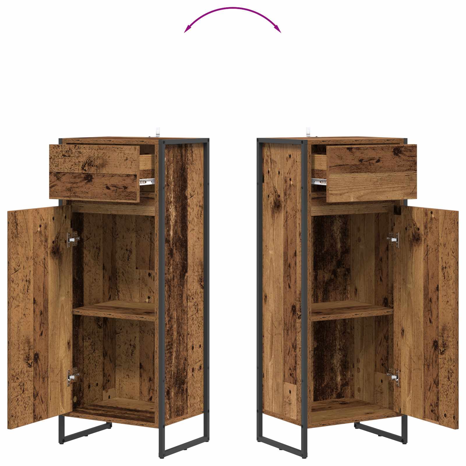 Badezimmerschrank Altholz 40 x 30 x 100 cm Holzwerkstoff