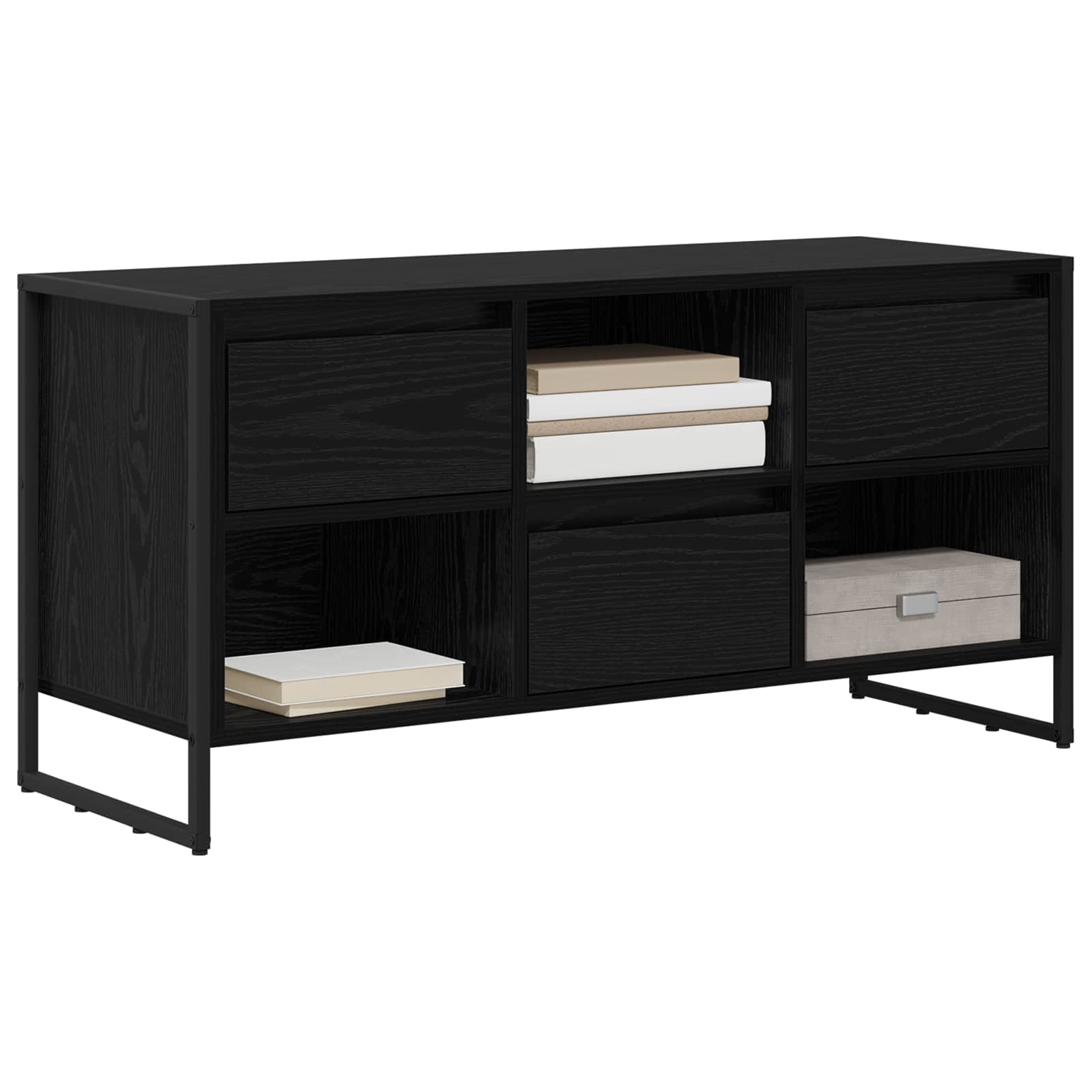 TV-Schränk 100 x 36 x 49,5 cm Schwarz Eichen-Optik