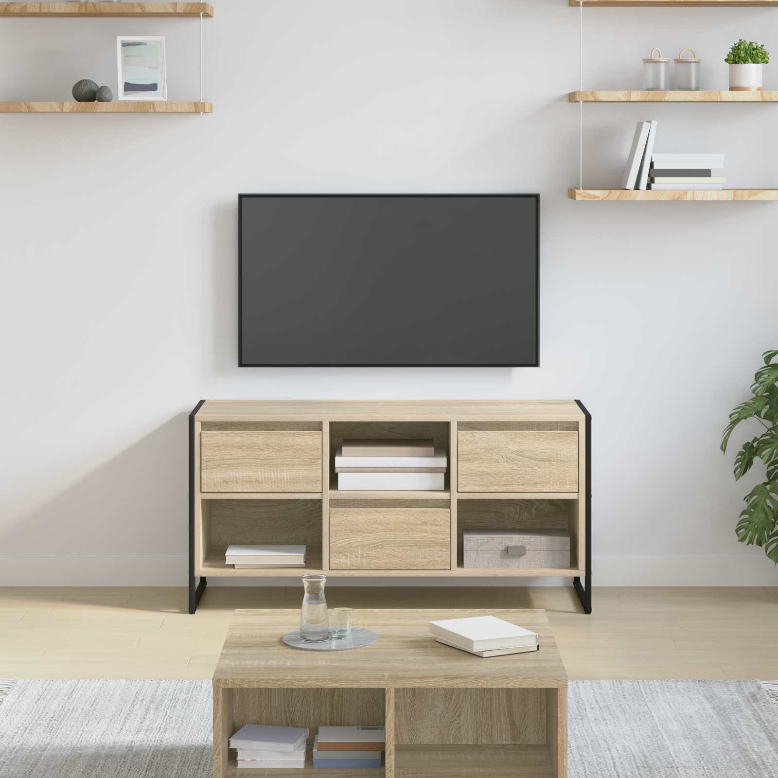 TV-Schränk 100 x 36 x 49,5 cm Sonoma Holzwerkstoff