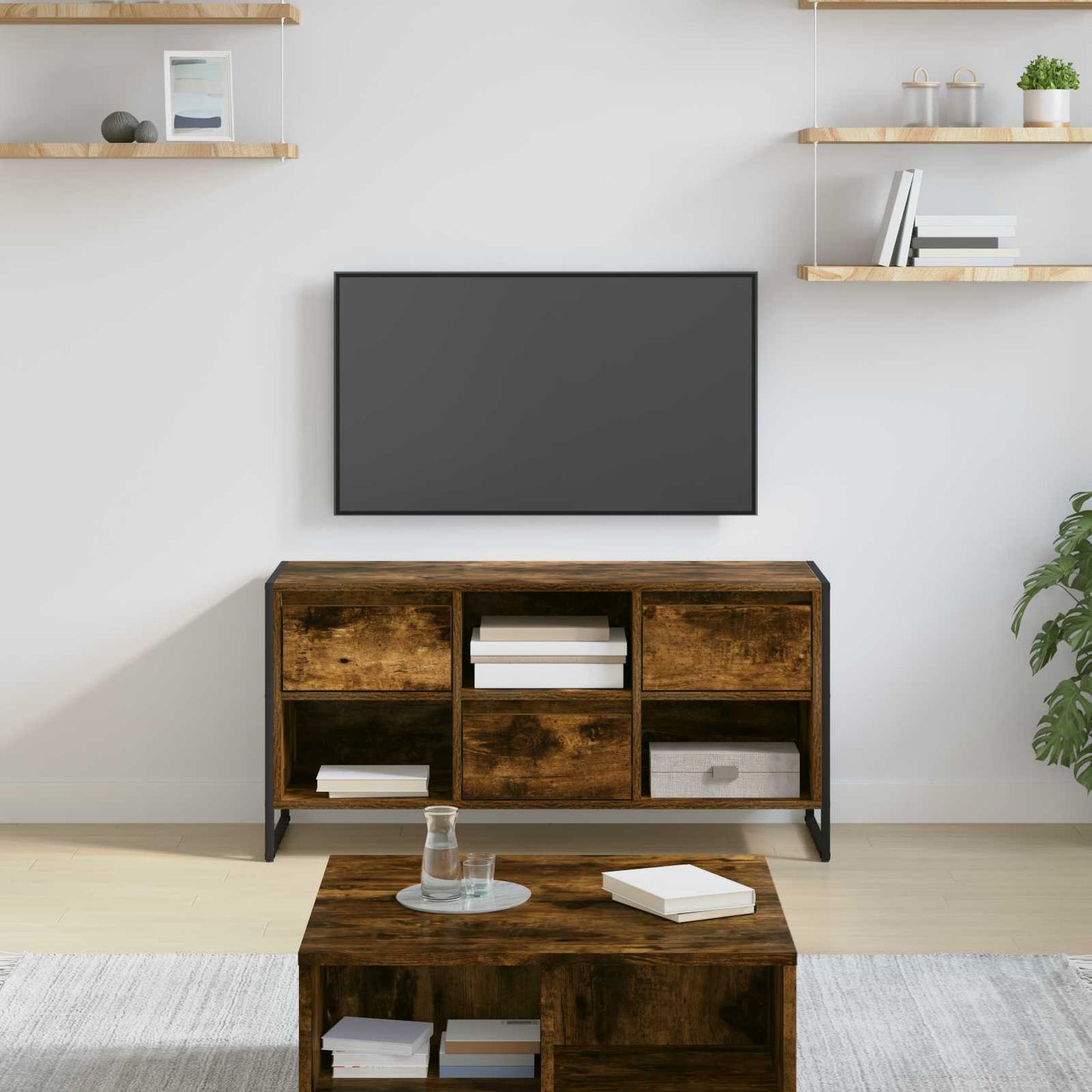 TV-Schränk 100 x 36 x 49,5 cm Raucharbe Holzwerkstoff