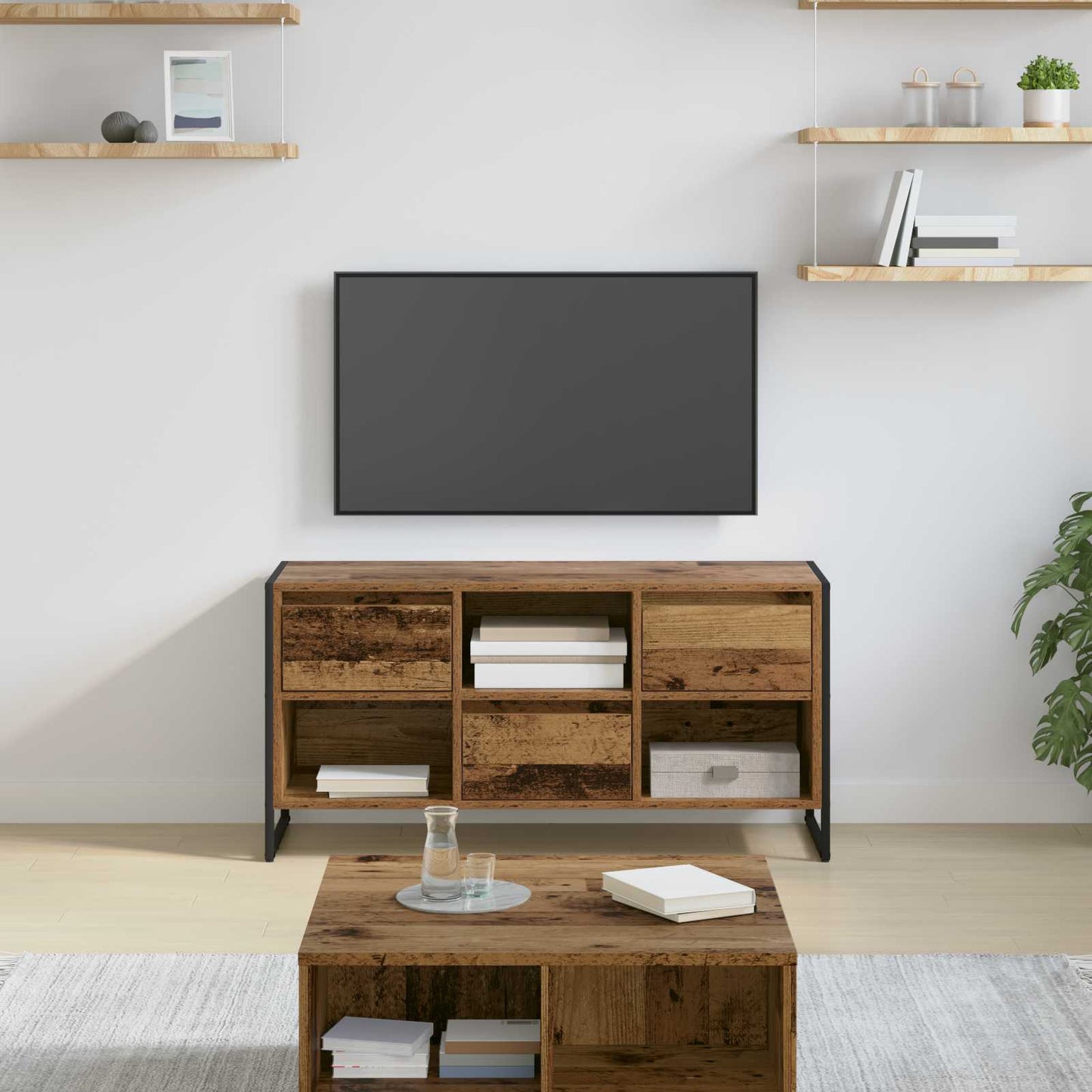 TV-Schränk 100 x 36 x 49,5 cm Altholz Holzwerkstoff