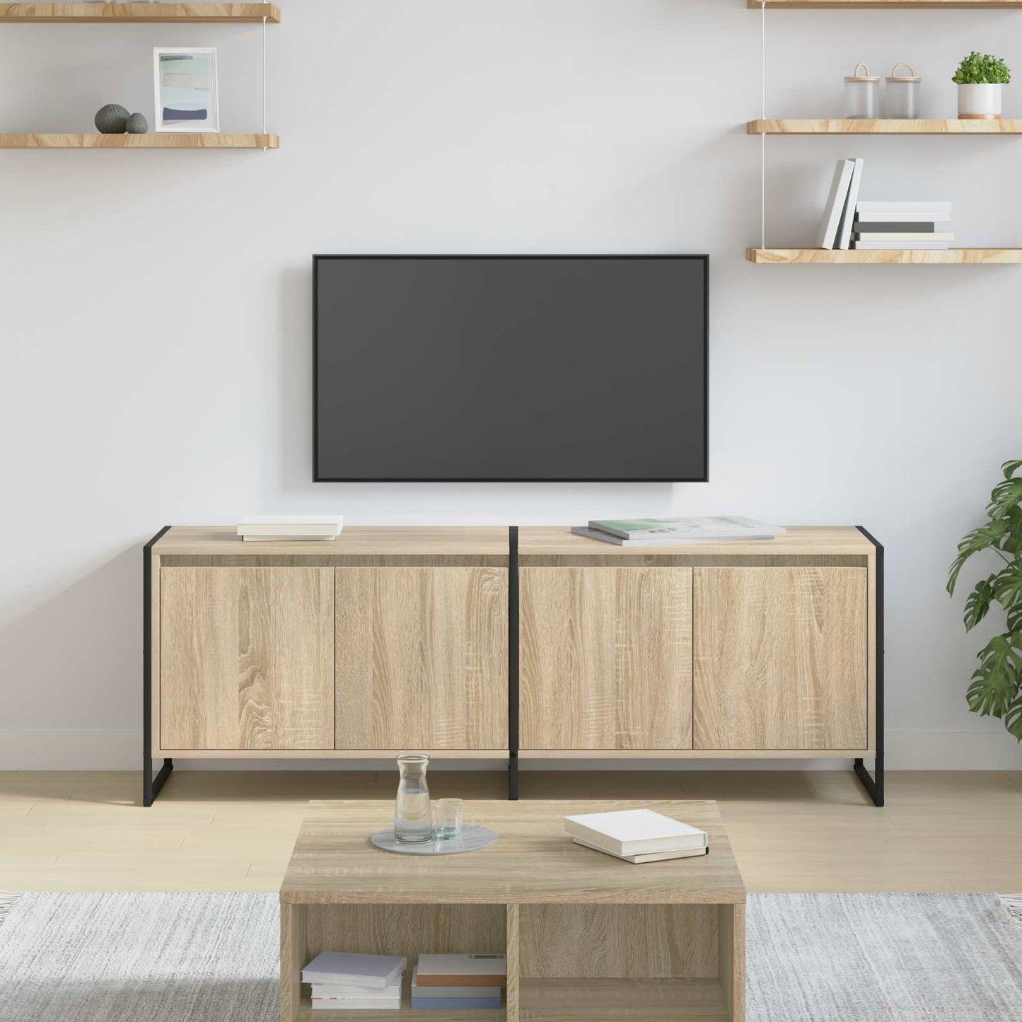 TV-Schränk 140 x 36 x 49,5 cm Sonoma Holzwerkstoff