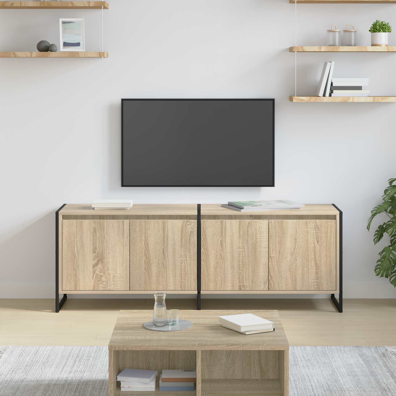 TV-Schränk 140 x 36 x 49,5 cm Sonoma Holzwerkstoff