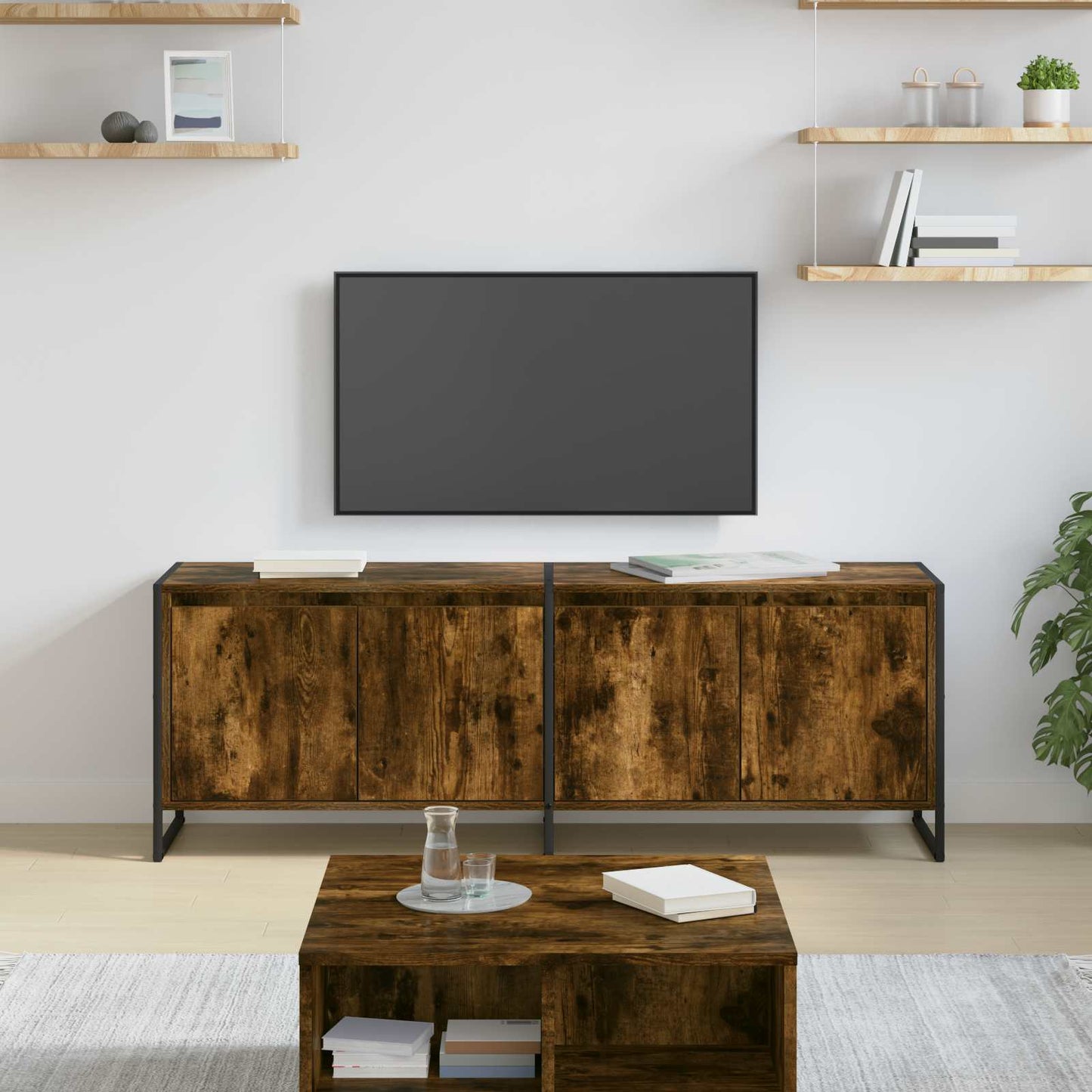 TV-Schränk 140 x 36 x 49,5 cm Raucharbe Holzwerkstoff