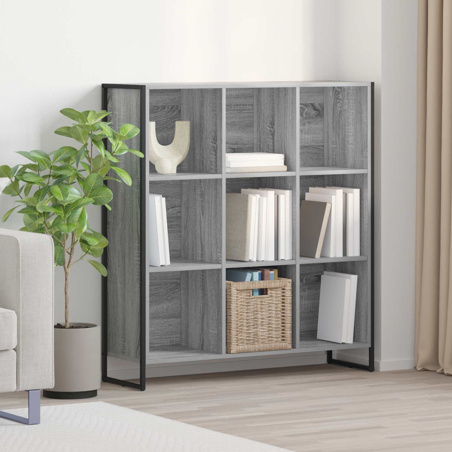 Bücherregal 99,5 x 30 x 108,5 cm Holzwerkstoff Graues Sonoma