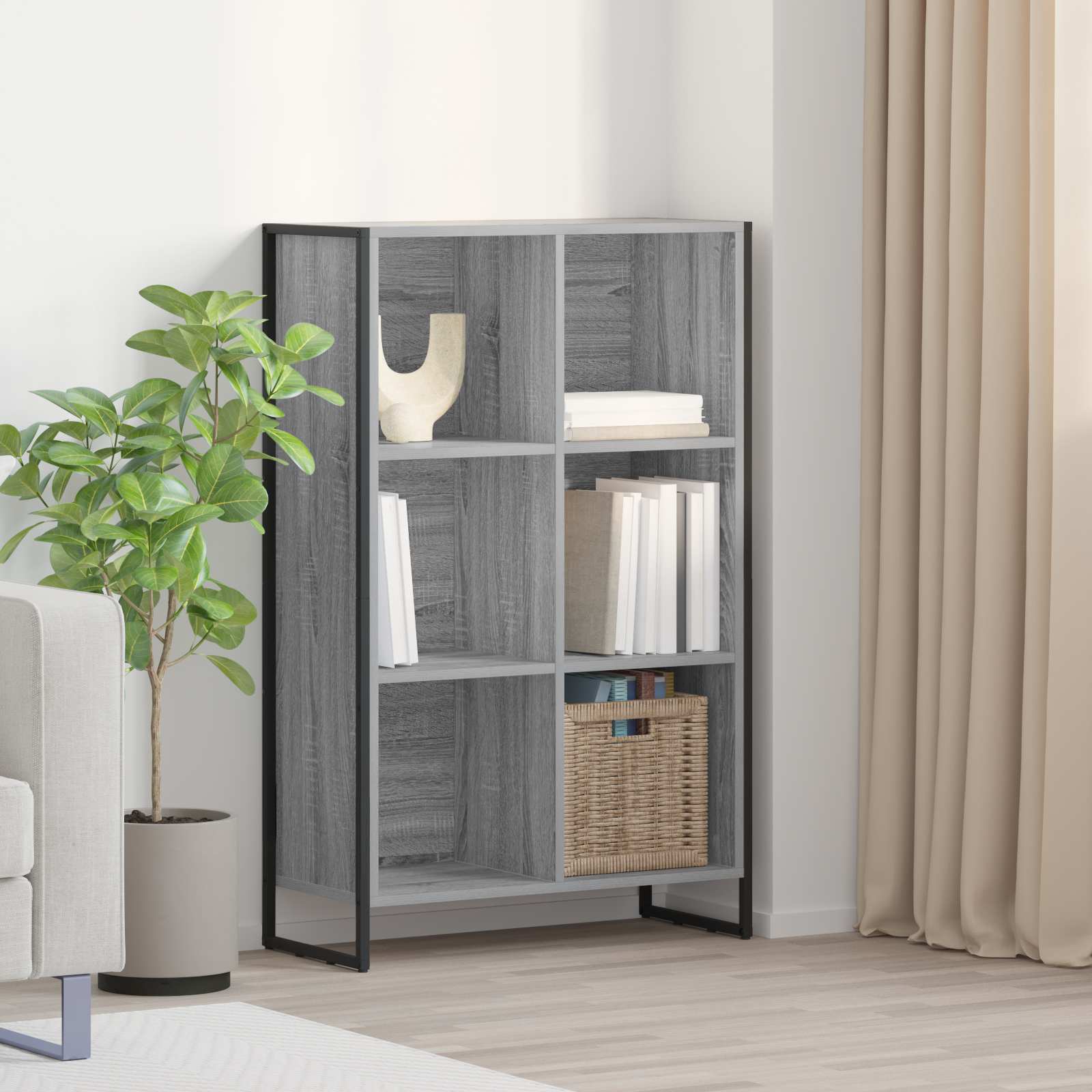 Bücherregal 99,5 x 30 x 108,5 cm Holzwerkstoff Graues Sonoma