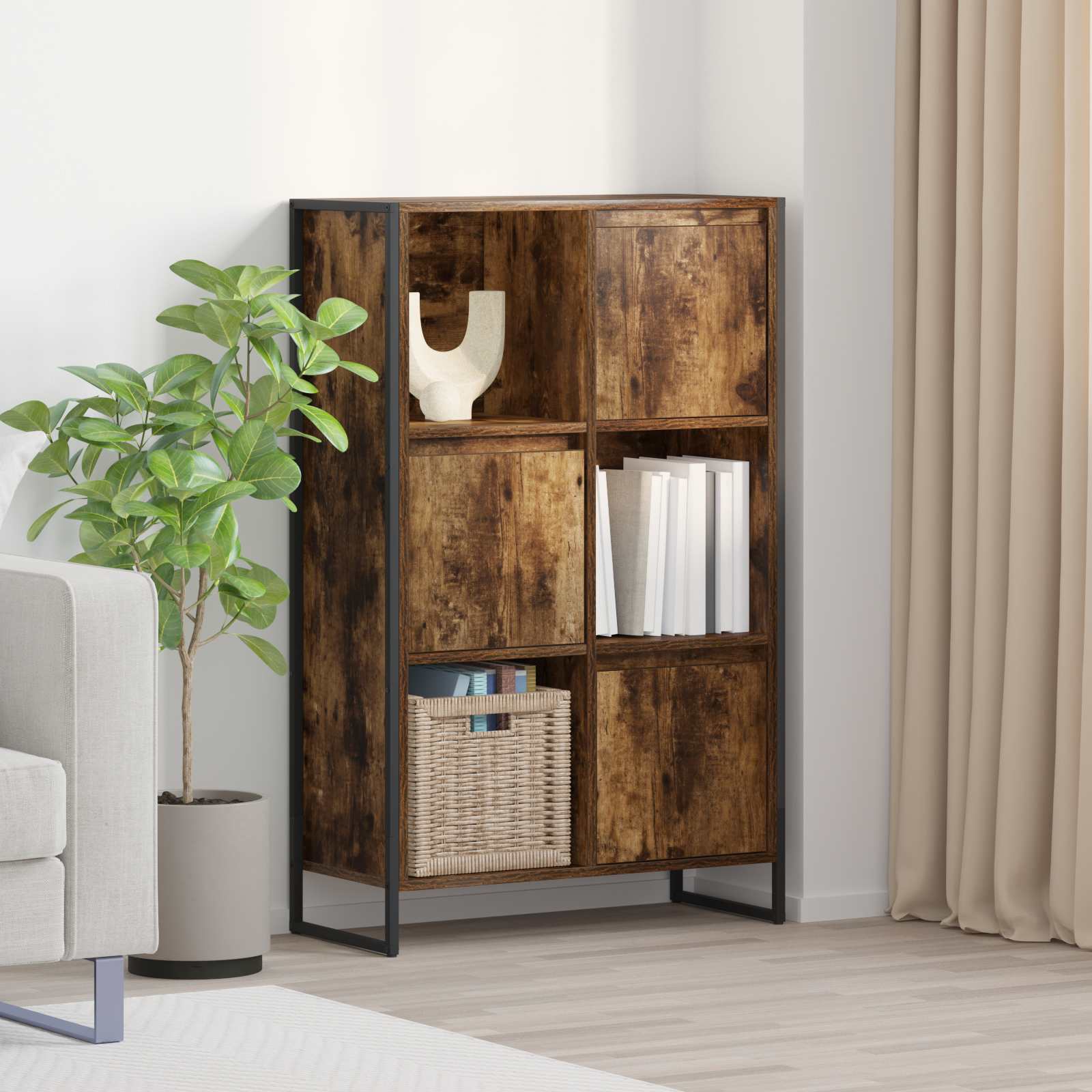 Bücherregal 68 x 30 x 108.5 cm Holzwerkstoff Raucharbe