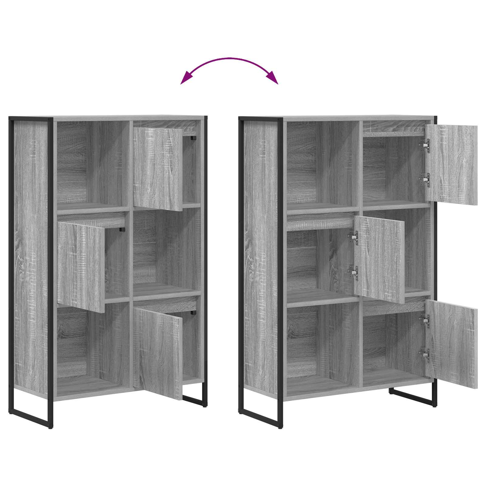 Bücherregal 68 x 30 x 108.5 cm Holzwerkstoff Graues Sonoma