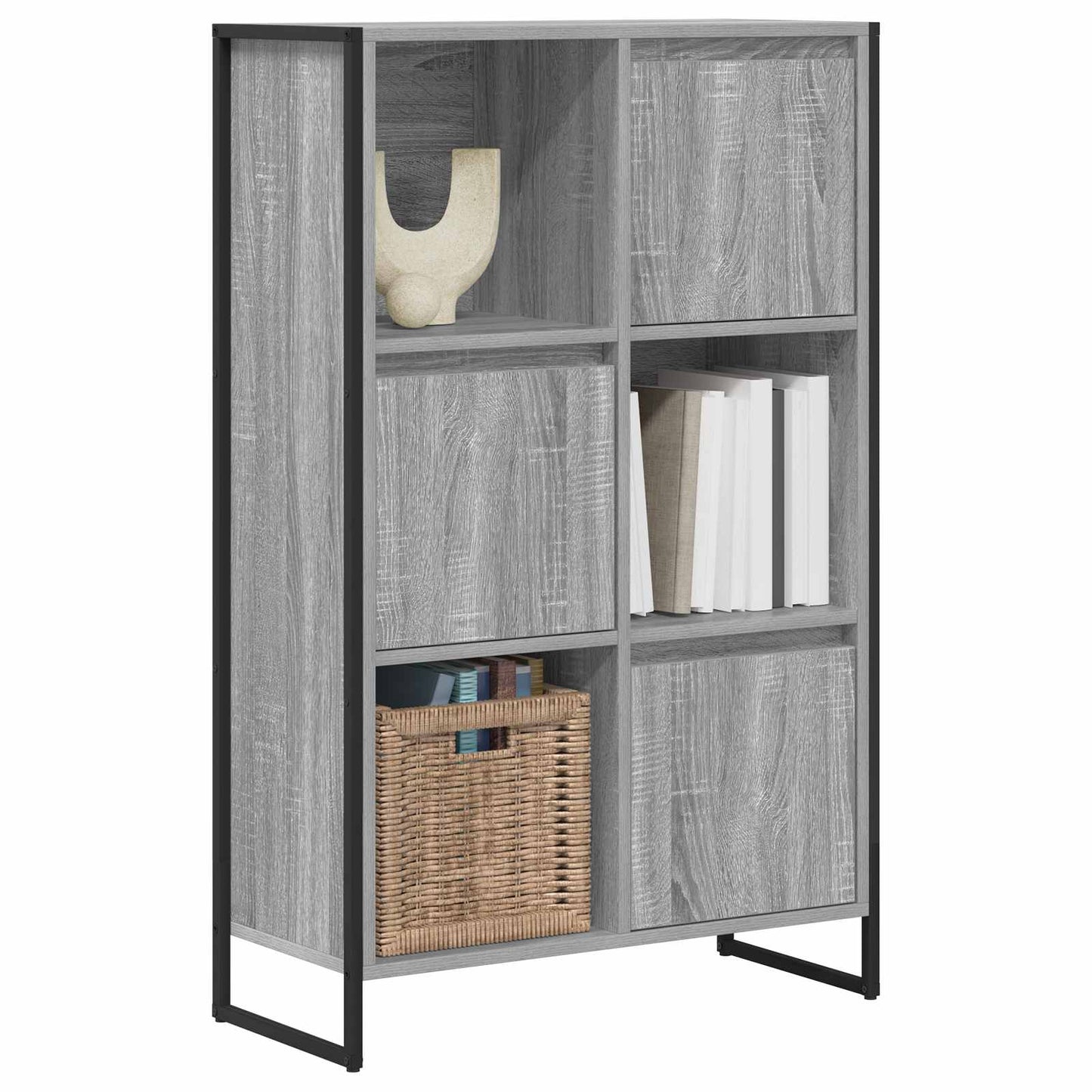 Bücherregal 68 x 30 x 108.5 cm Holzwerkstoff Graues Sonoma