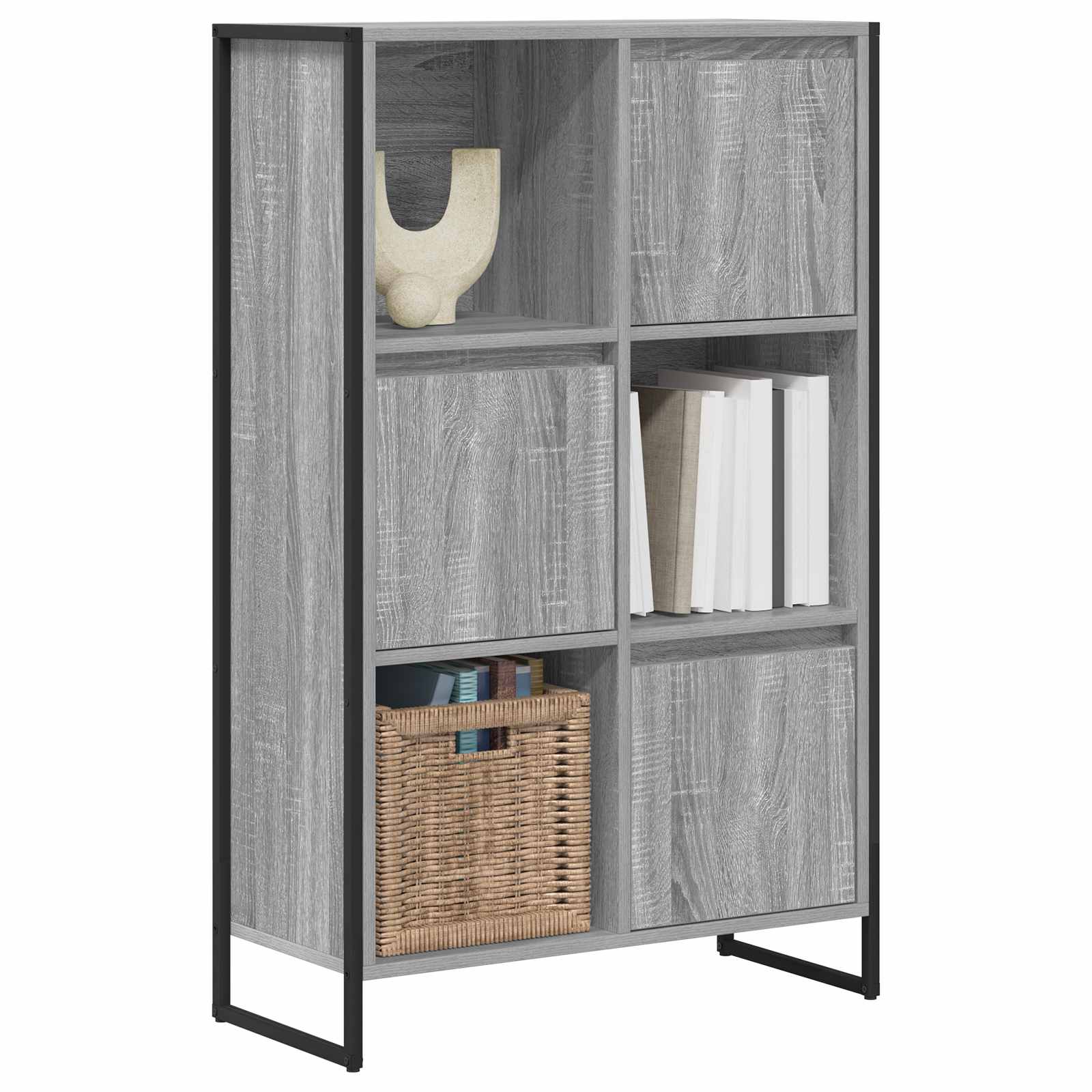 Bücherregal 68 x 30 x 108.5 cm Holzwerkstoff Graues Sonoma