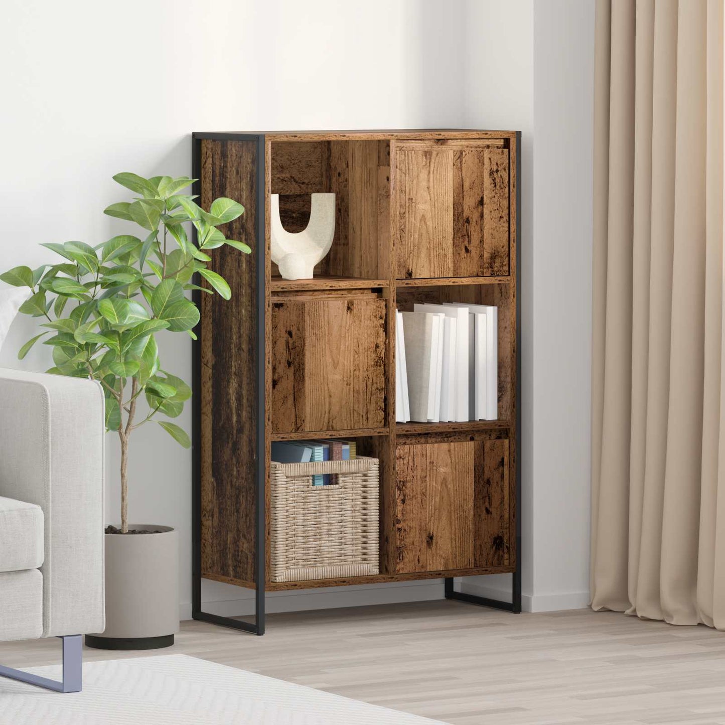 Bücherregal 68 x 30 x 108.5 cm Holzwerkstoff Altholz