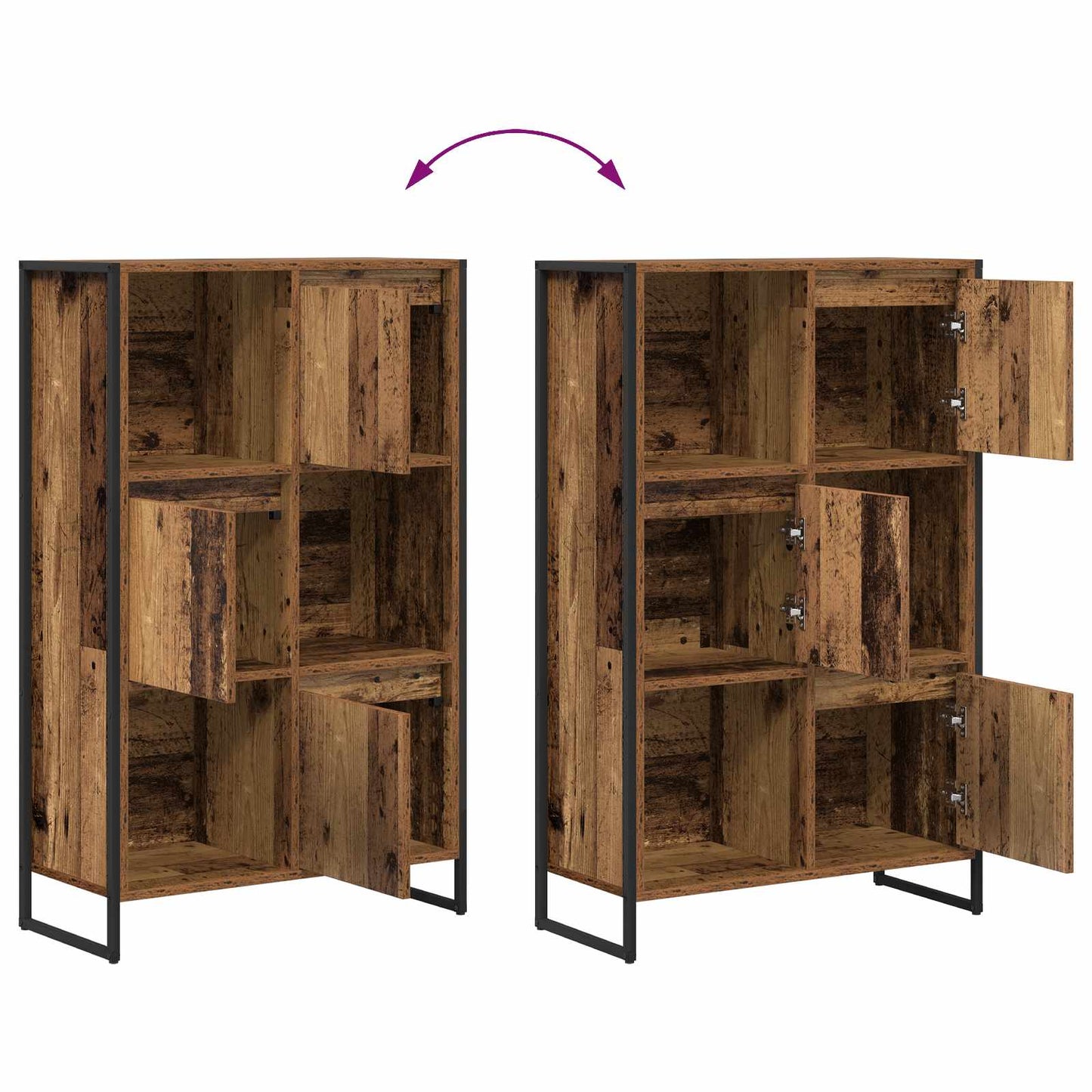 Bücherregal 68 x 30 x 108.5 cm Holzwerkstoff Altholz