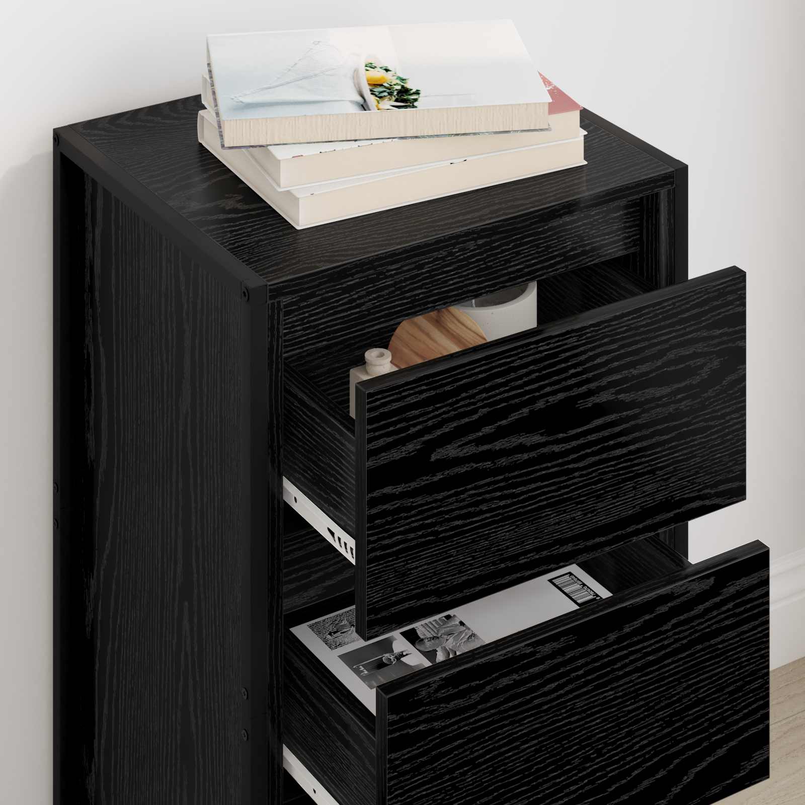 Sideboard Schwarz Eichen-Optik 42 x 36 x 75,5 cm Holzwerkstoff