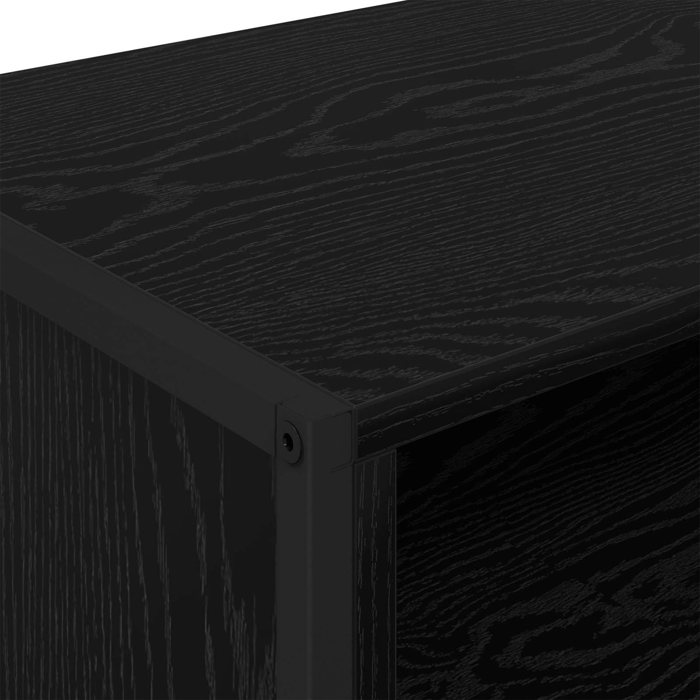 TV-Schränk 100 x 36,5 x 30,5 cm Schwarz Eichen-Optik