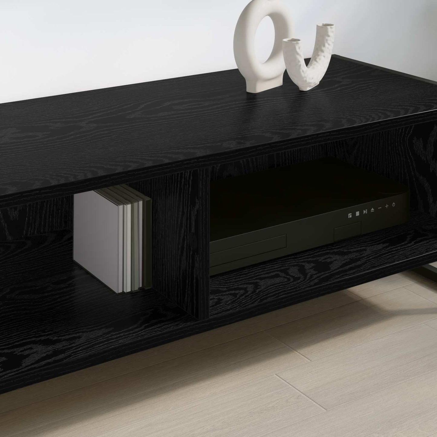 TV-Schränk 100 x 36,5 x 30,5 cm Schwarz Eichen-Optik