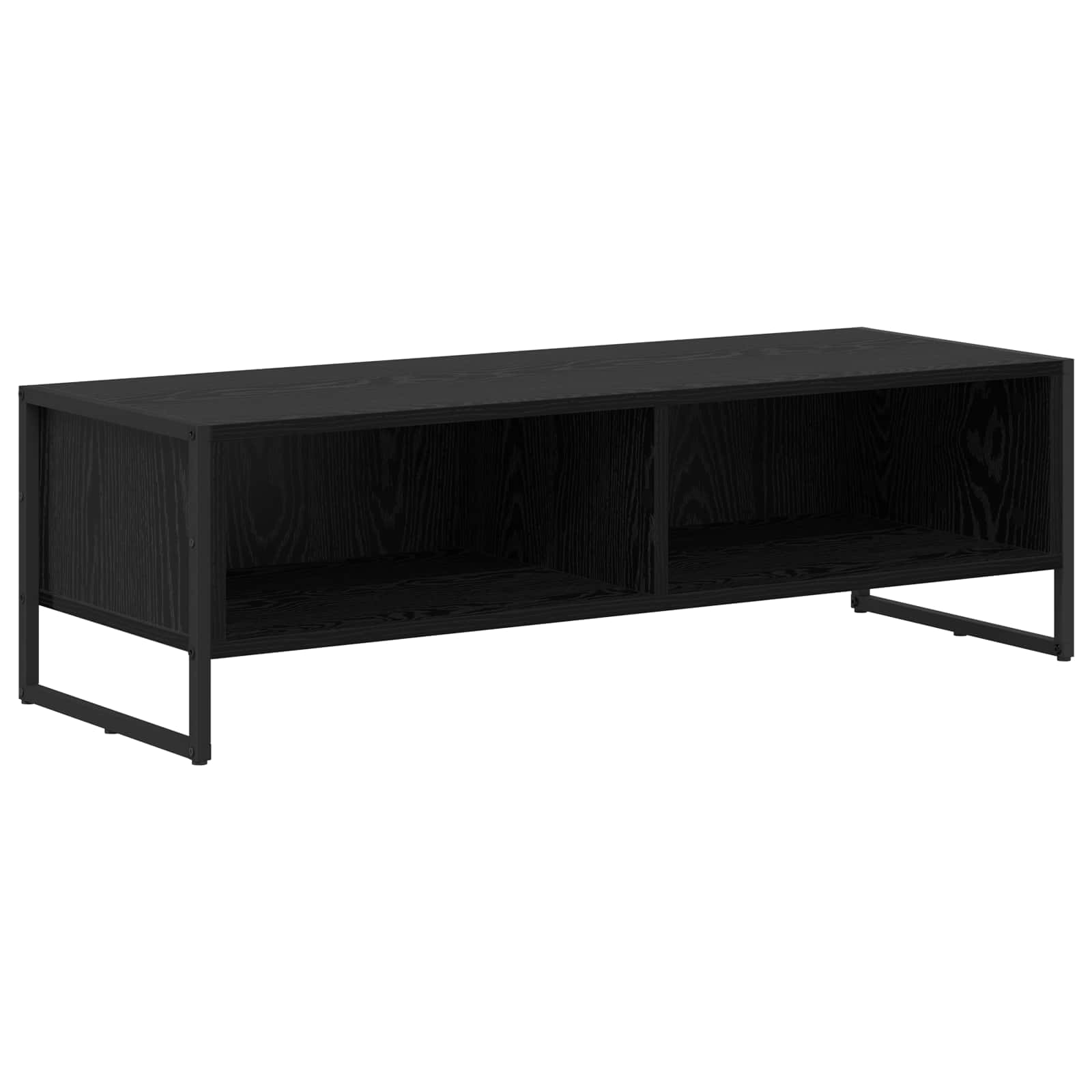 TV-Schränk 100 x 36,5 x 30,5 cm Schwarz Eichen-Optik