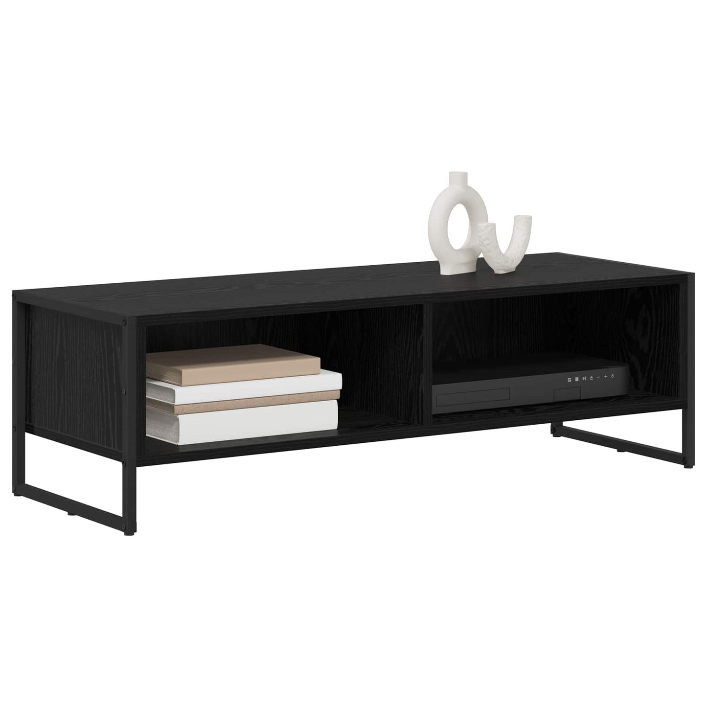 TV-Schränk 100 x 36,5 x 30,5 cm Schwarz Eichen-Optik