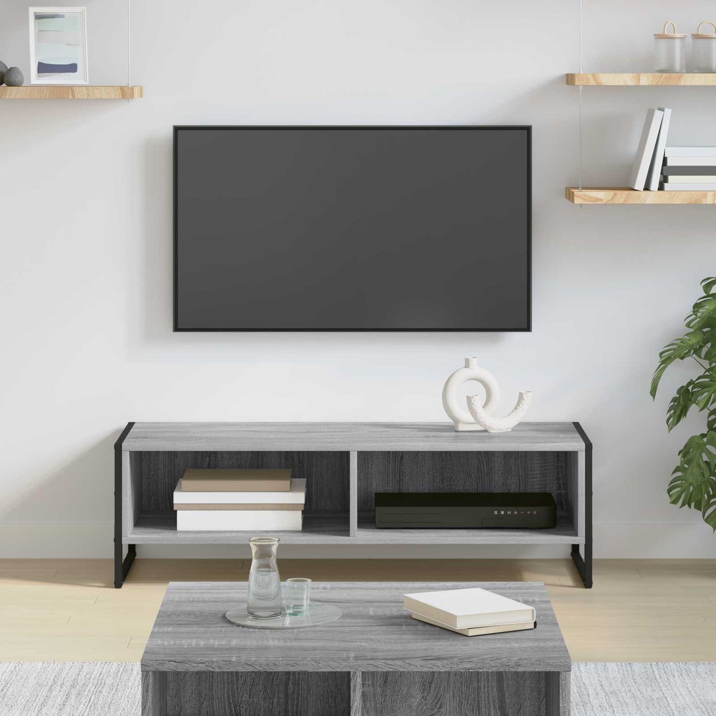 TV-Schränk 100 x 36,5 x 30,5 cm Graues Sonoma Holzwerkstoff