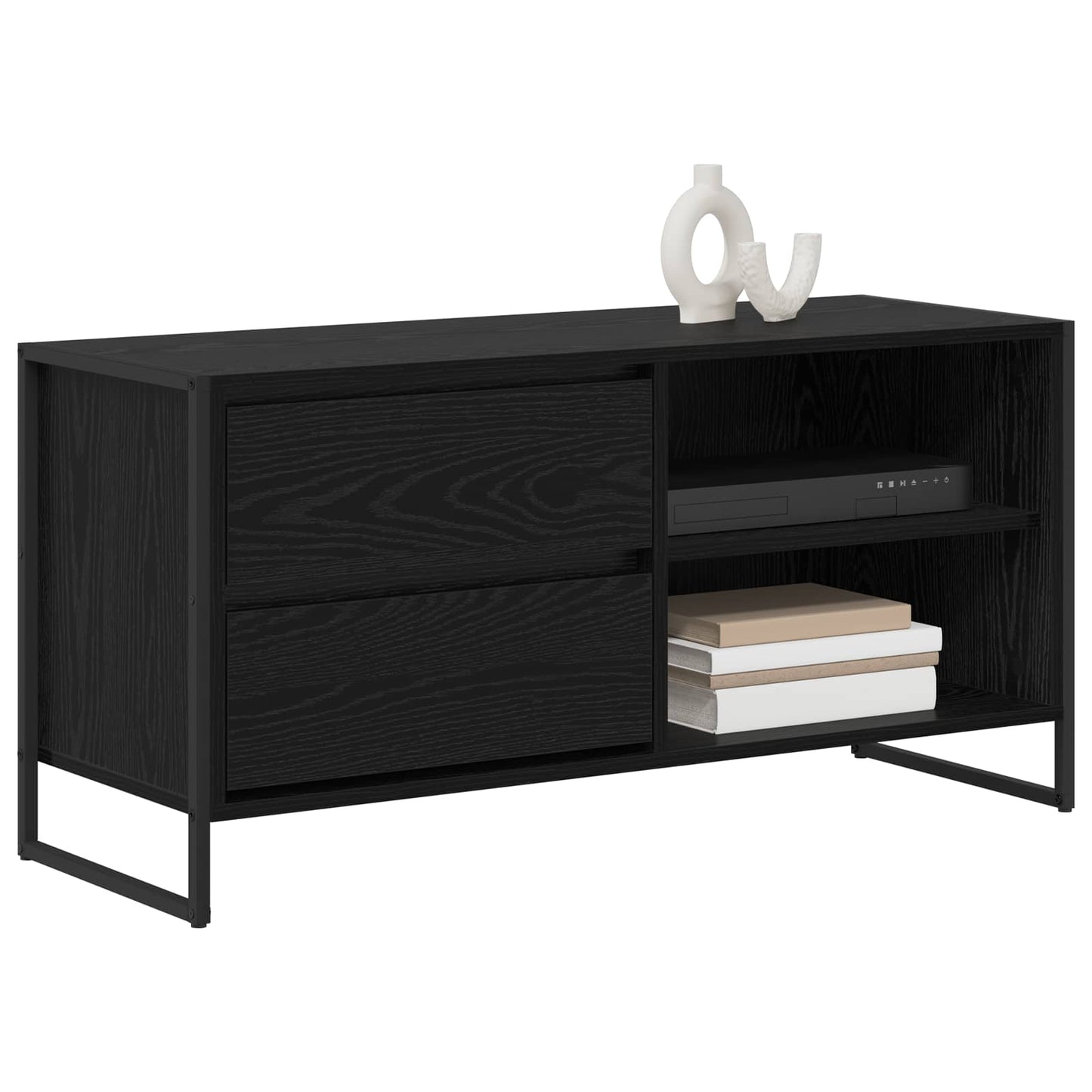 TV-Schränk 100 x 36 x 49,5 cm Schwarz Eichen-Optik