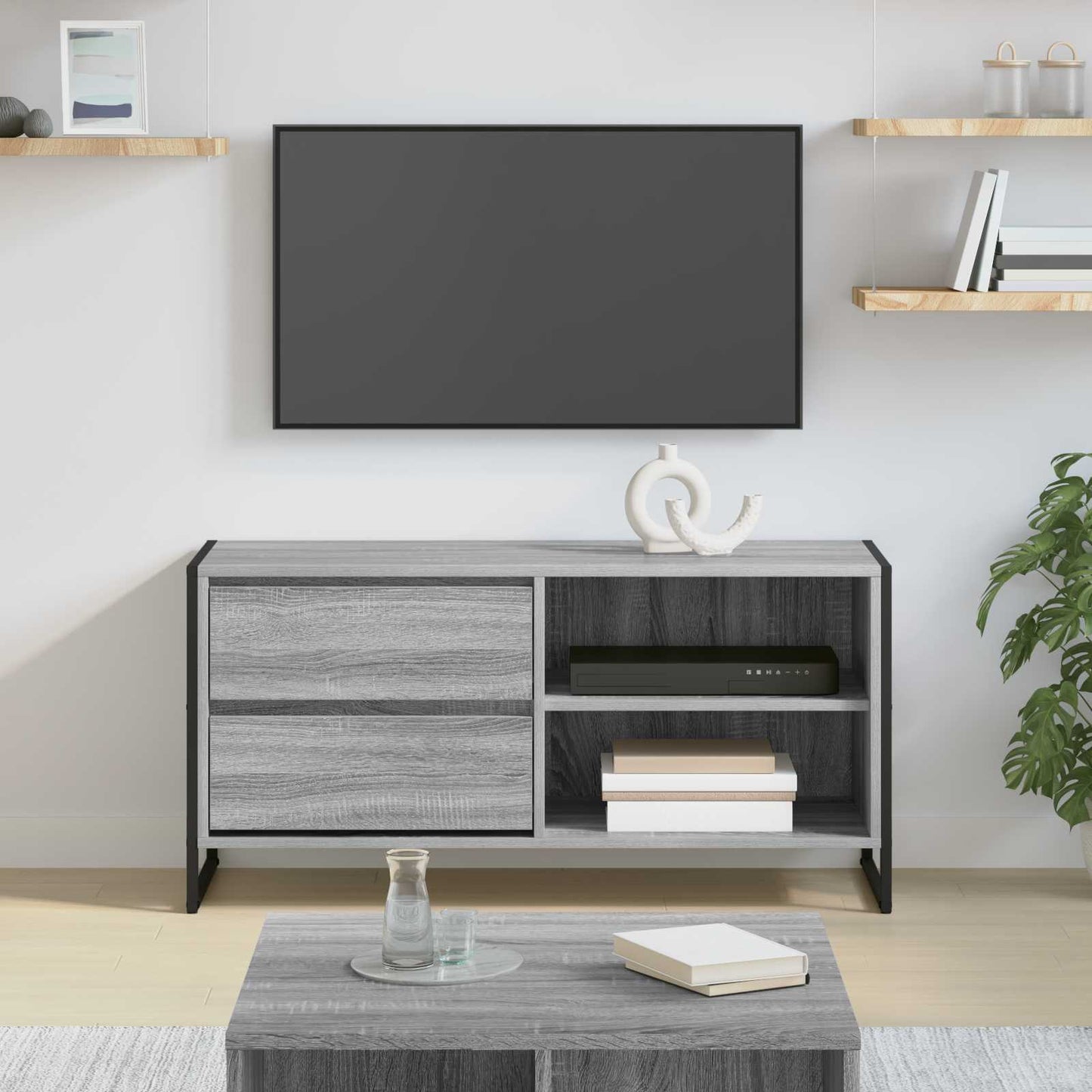 TV-Schränk 100 x 36 x 49,5 cm Graues Sonoma Holzwerkstoff