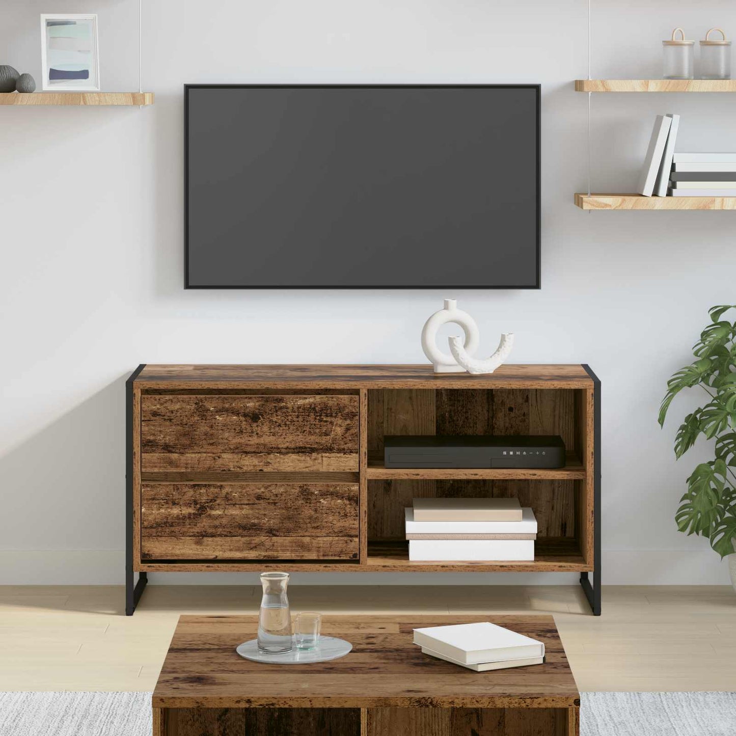 TV-Schränk 100 x 36 x 49,5 cm Altholz Holzwerkstoff