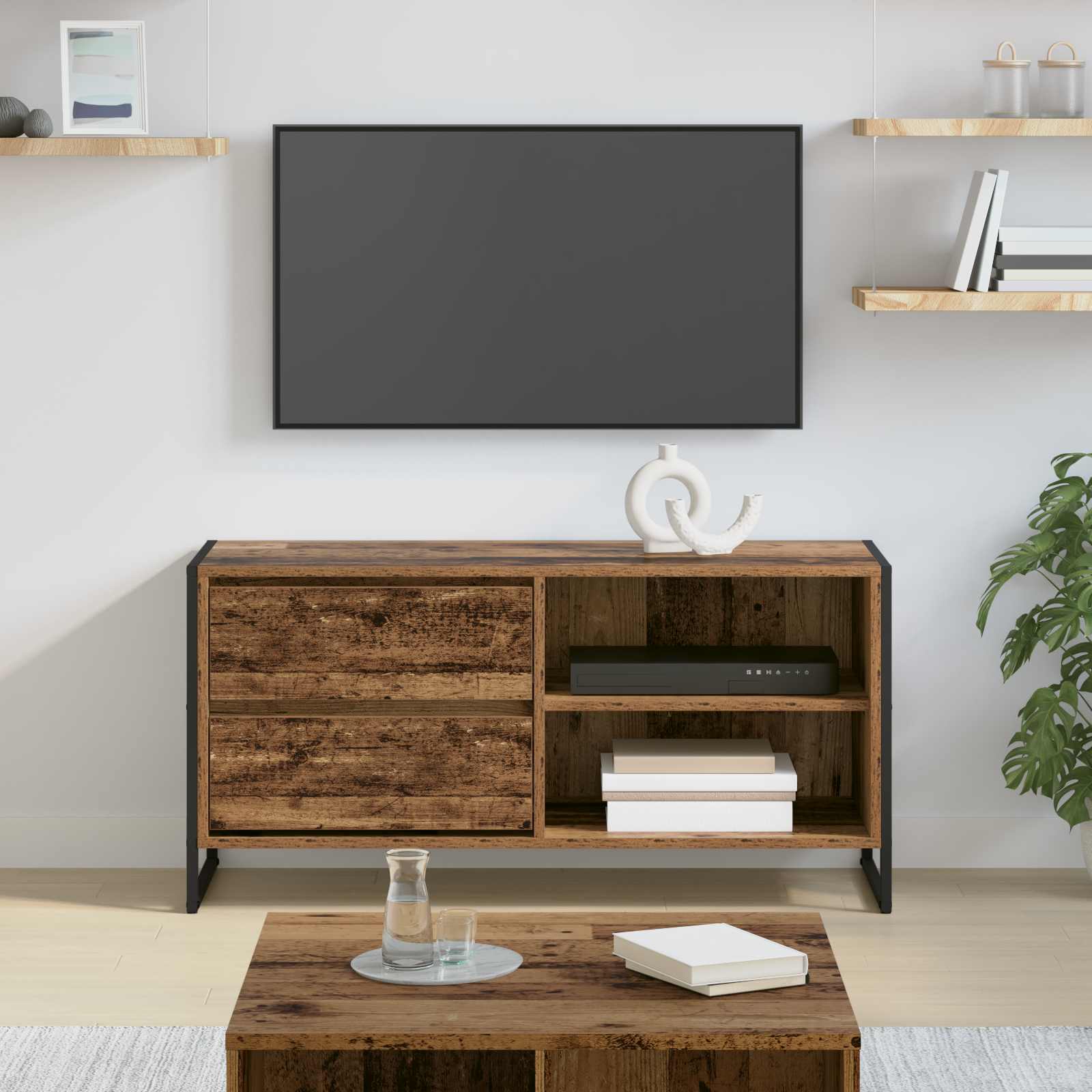 TV-Schränk 100 x 36 x 49,5 cm Altholz Holzwerkstoff
