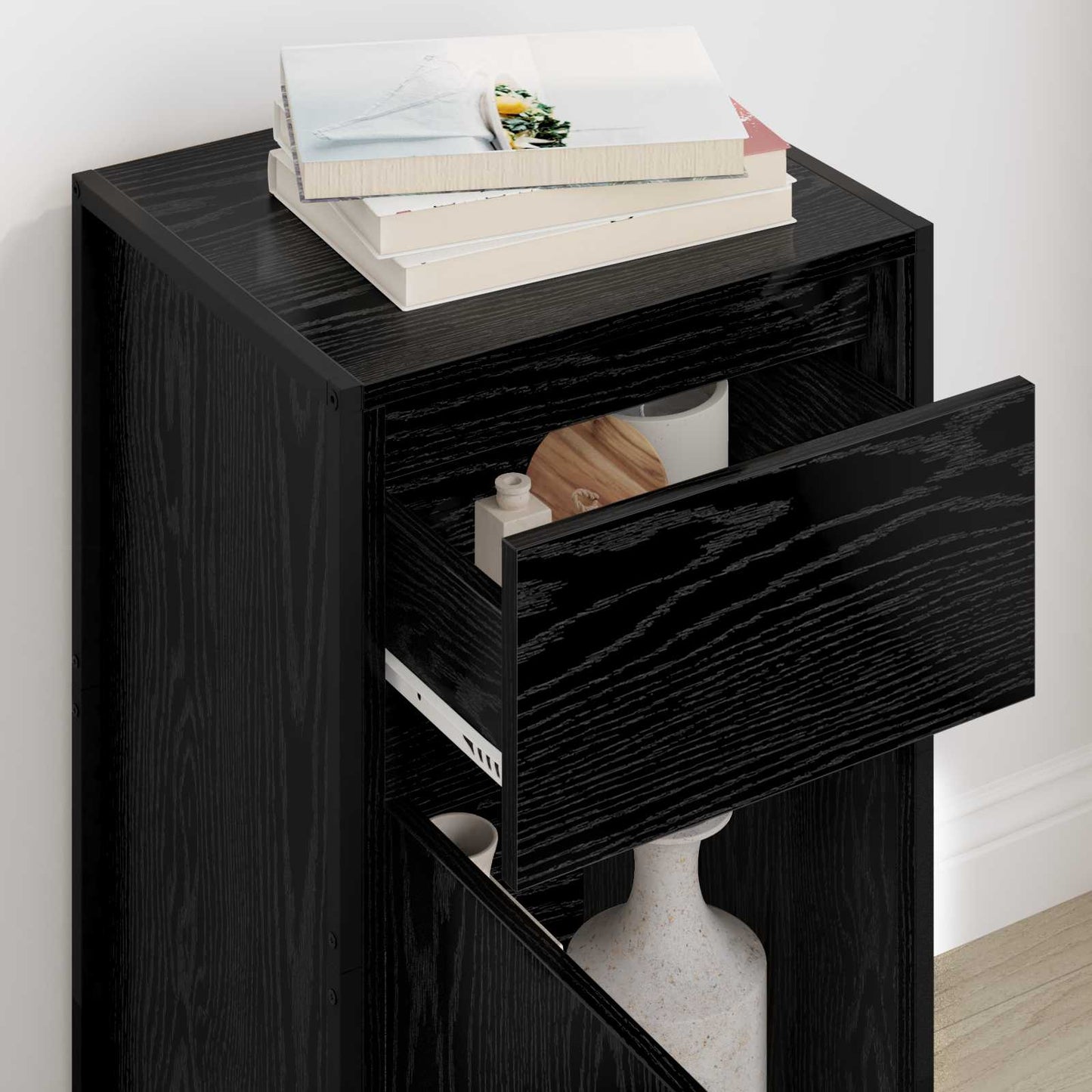 Sideboard Schwarz Eichen-Optik 43 x 36 x 75,5 cm Holzwerkstoff