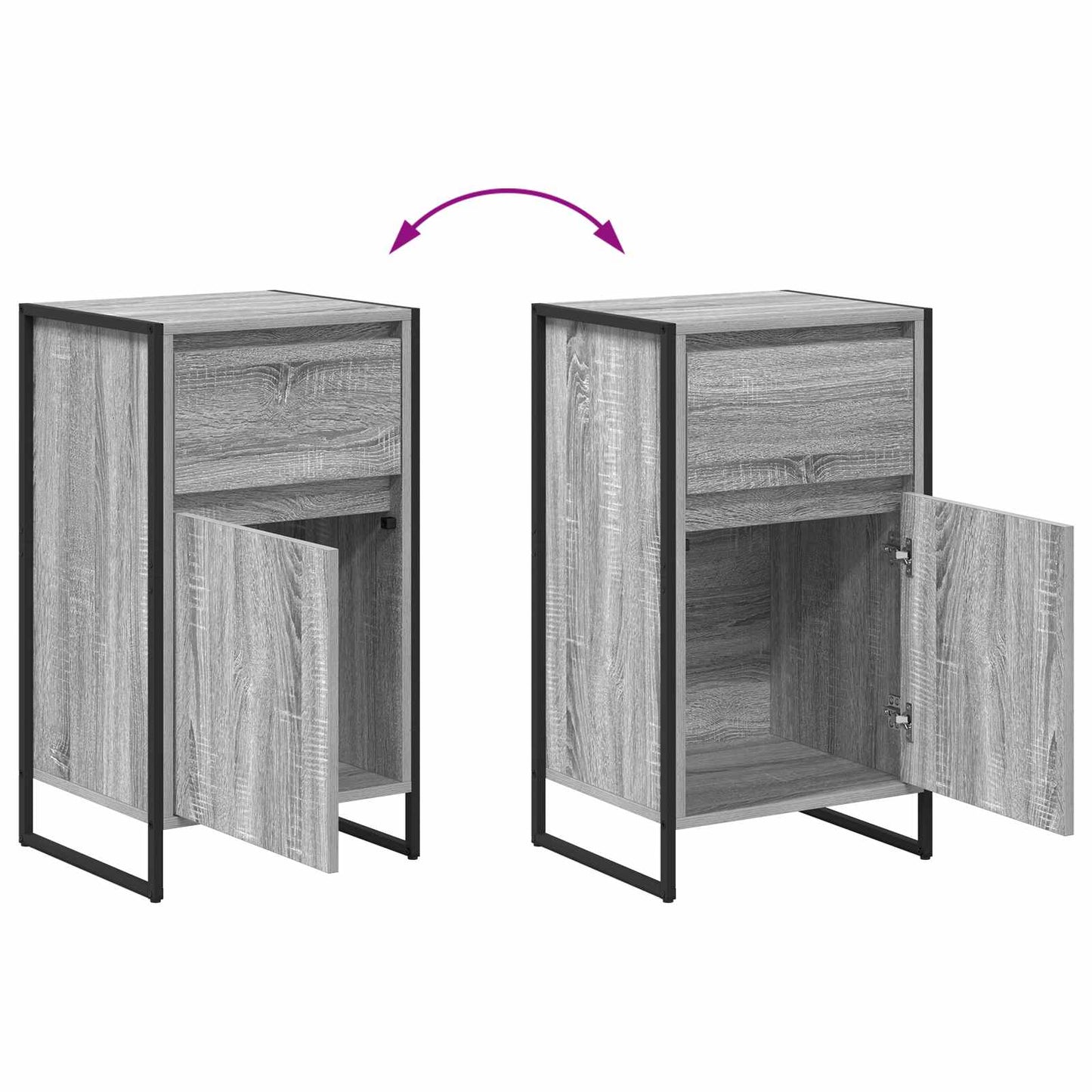 Sideboard Graues Sonoma 43 x 36 x 75,5 cm Holzwerkstoff