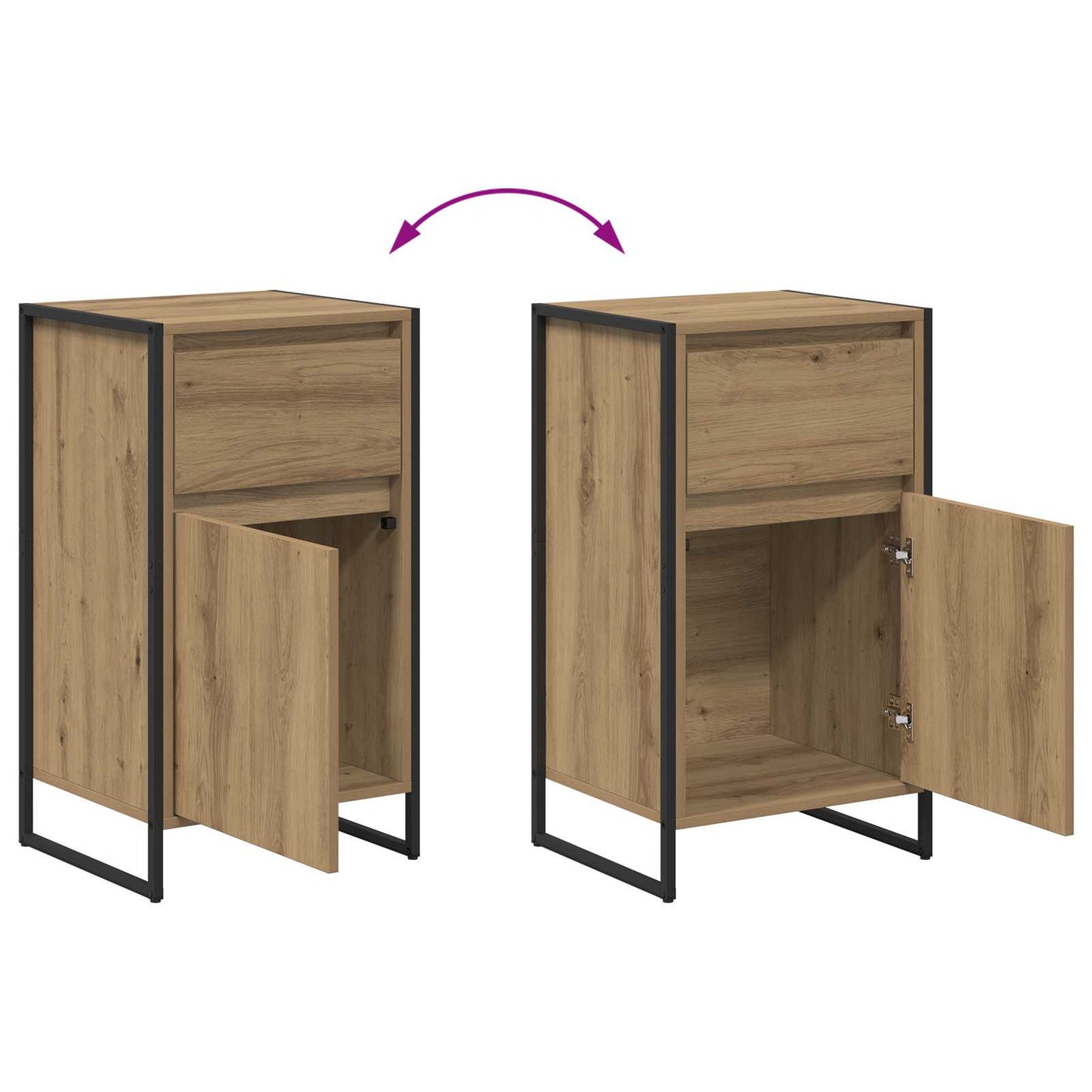 Sideboard Kunsthandwerk Eiche 43 x 36 x 75,5 cm Holzwerkstoff