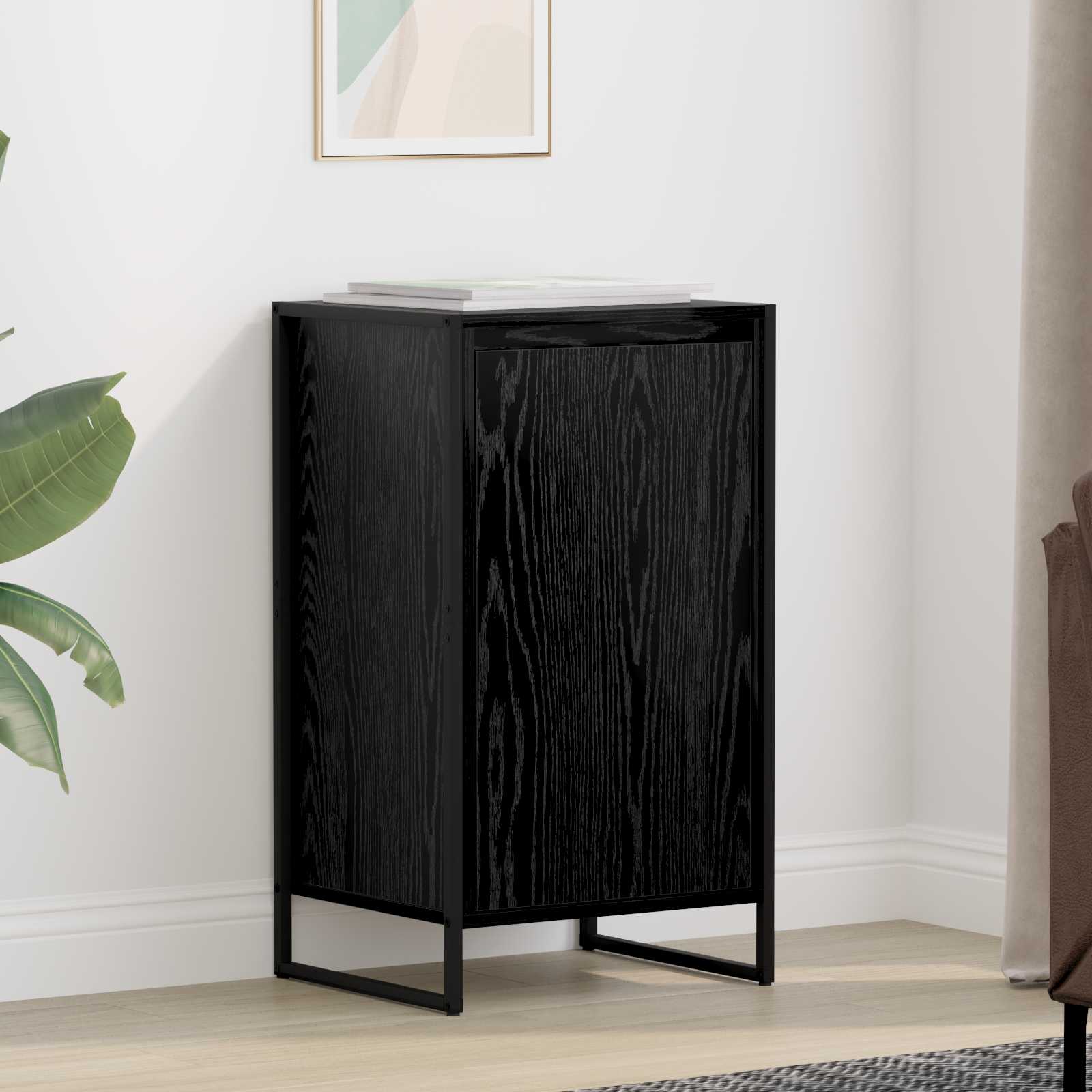 Sideboard Schwarz Eichen-Optik 43 x 36 x 75,5 cm Holzwerkstoff