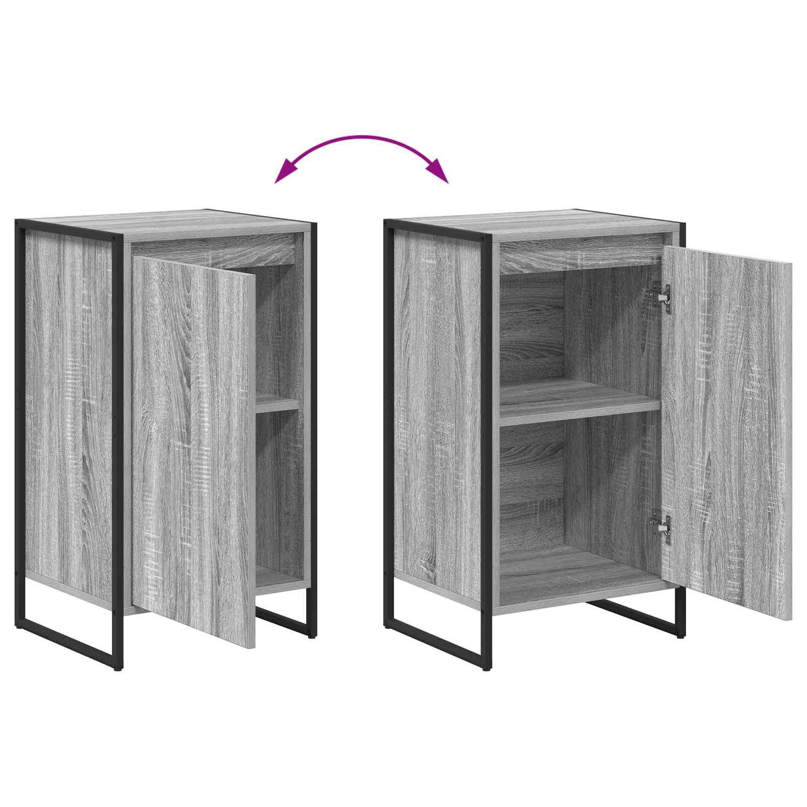 Sideboard Sonoma-Grau 43 x 36 x 75,5 cm Holzwerkstoff