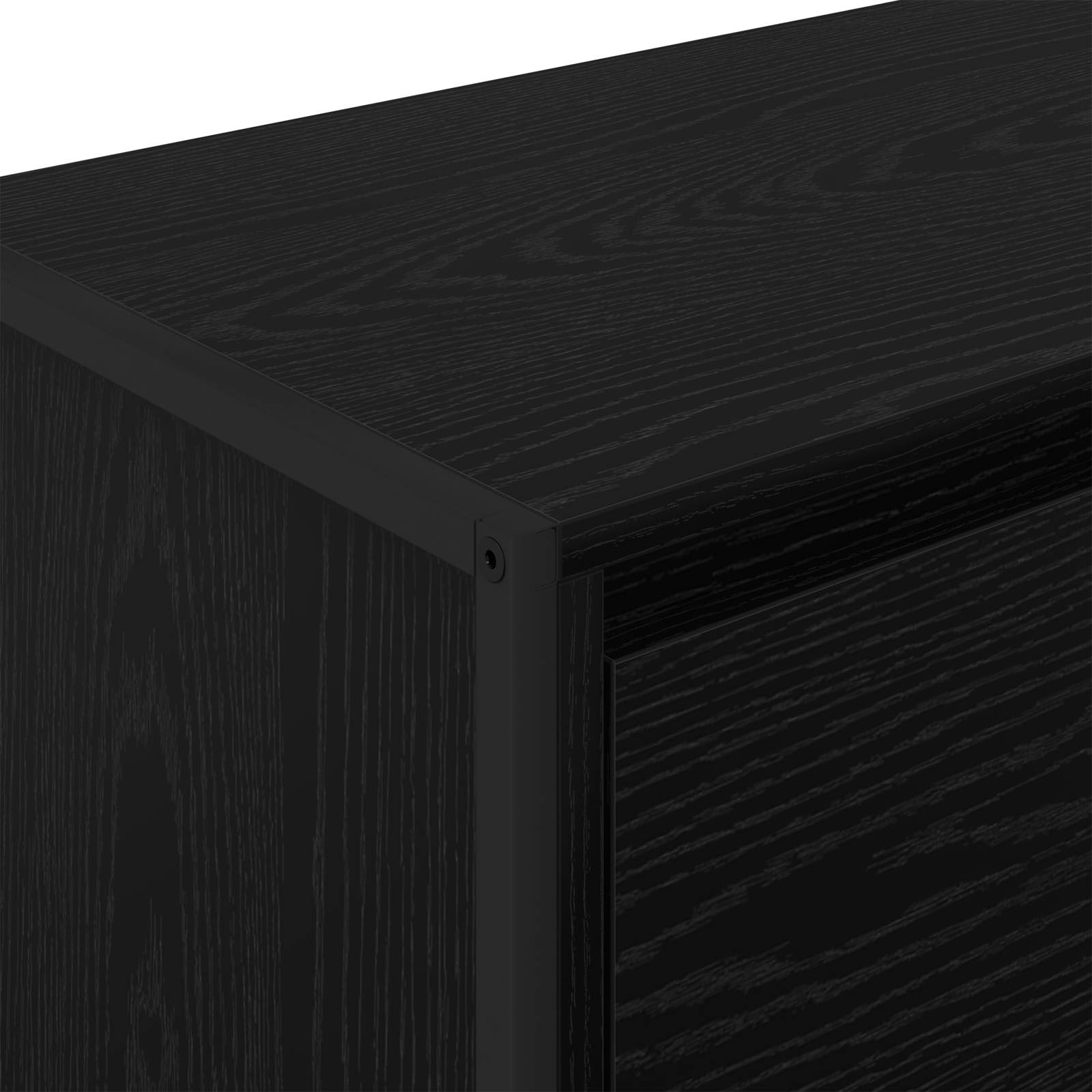 Sideboard Schwarz Eichen-Optik 79 x 36 x 75.5 cm Holzwerkstoff