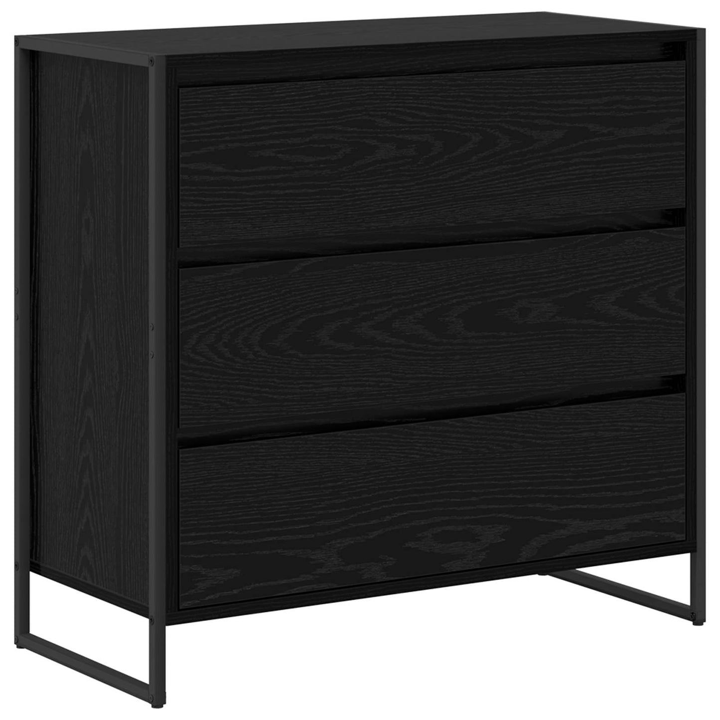 Sideboard Schwarz Eichen-Optik 79 x 36 x 75.5 cm Holzwerkstoff