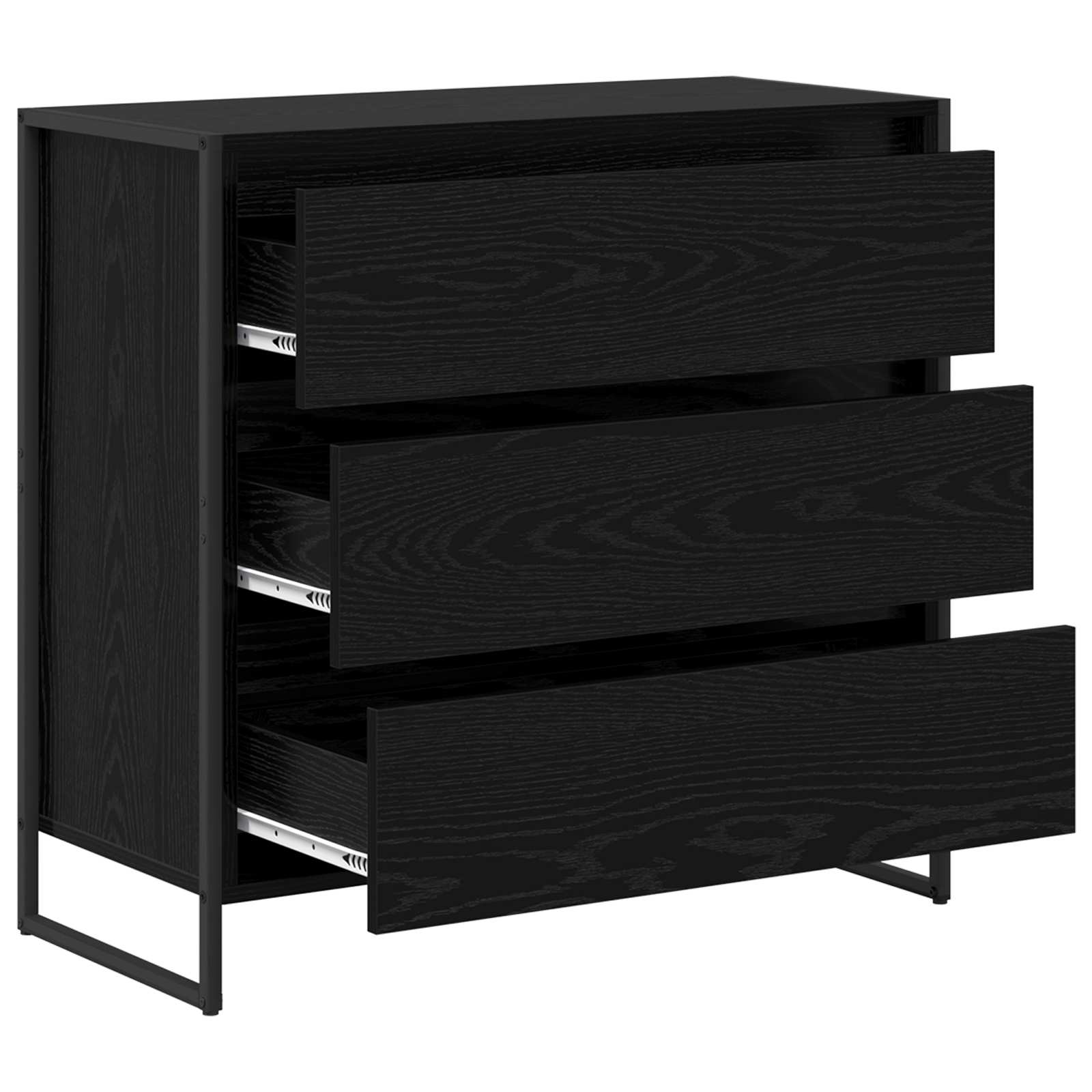 Sideboard Schwarz Eichen-Optik 79 x 36 x 75.5 cm Holzwerkstoff