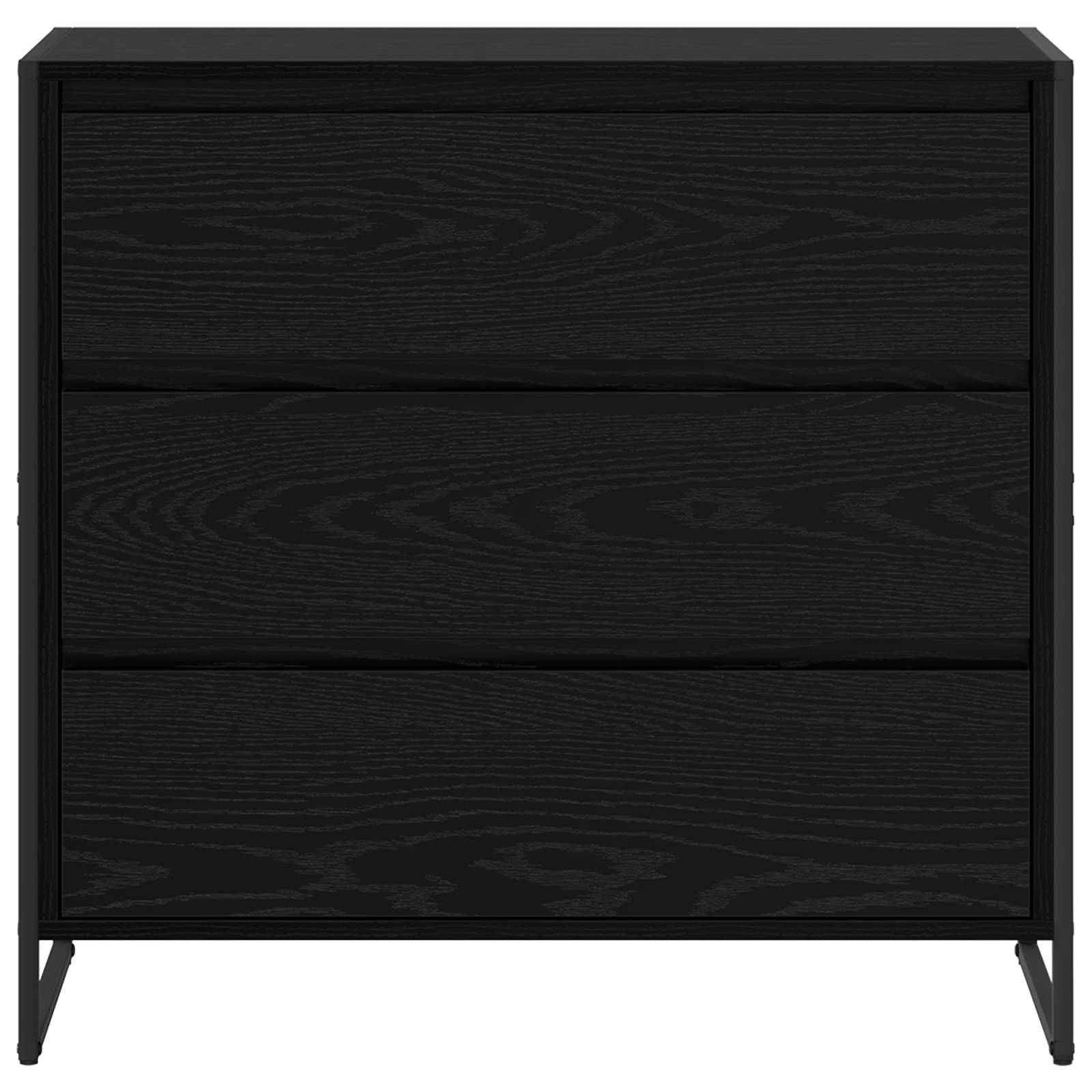 Sideboard Schwarz Eichen-Optik 79 x 36 x 75.5 cm Holzwerkstoff
