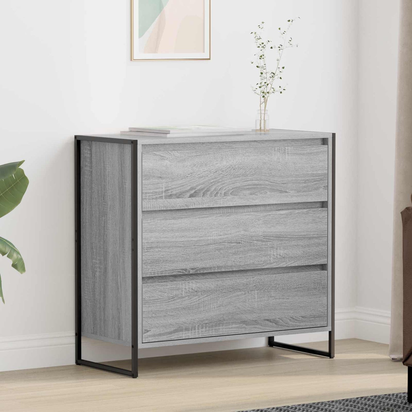 Sideboard Graues Sonoma 79 x 36 x 75.5 cm Holzwerkstoff