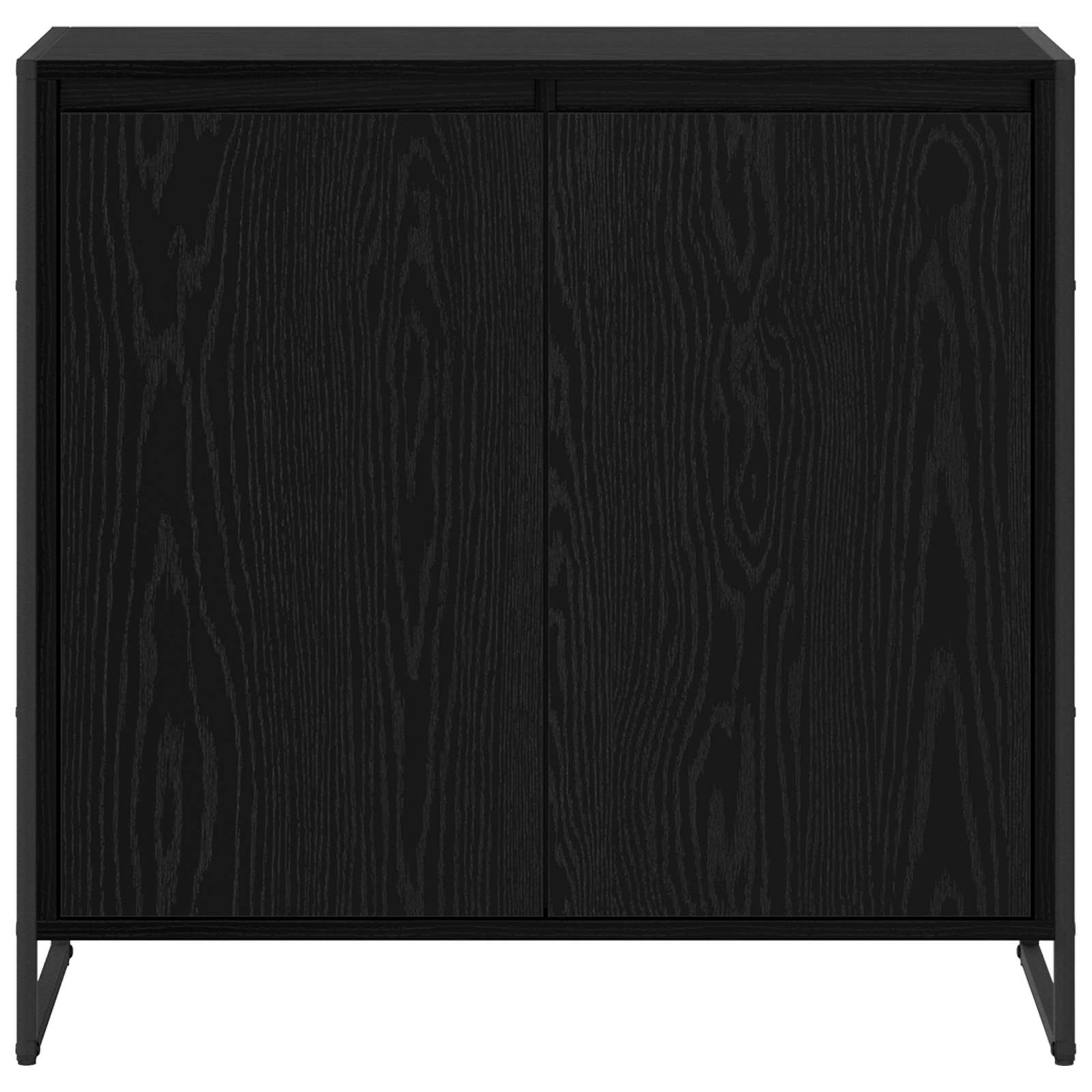 Seitenschrank Schwarz Eichen-Optik 79 x 36 x 75 cm