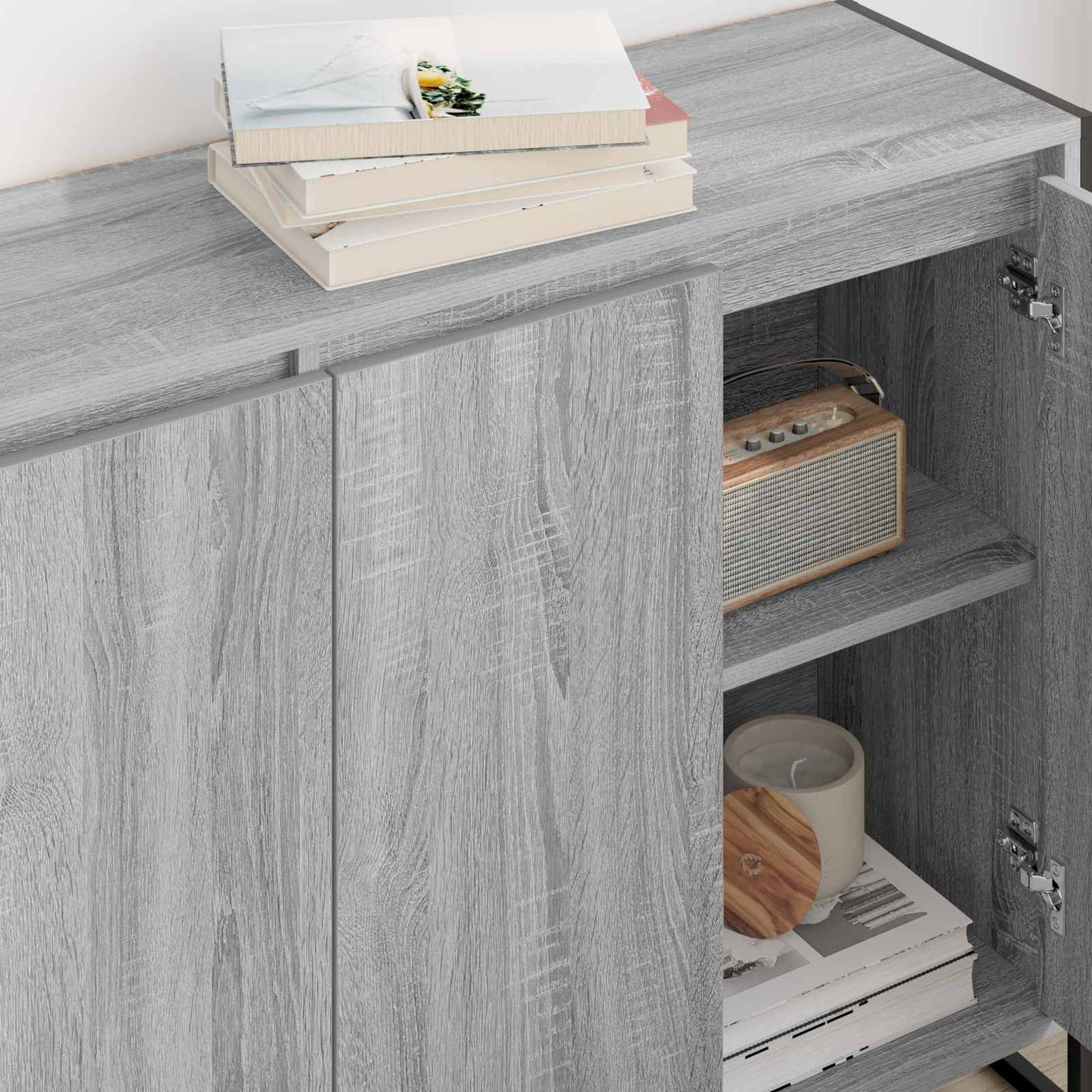 Seitenschrank Graues Sonoma 96,5 x 30 x 75 cm Holzwerkstoff