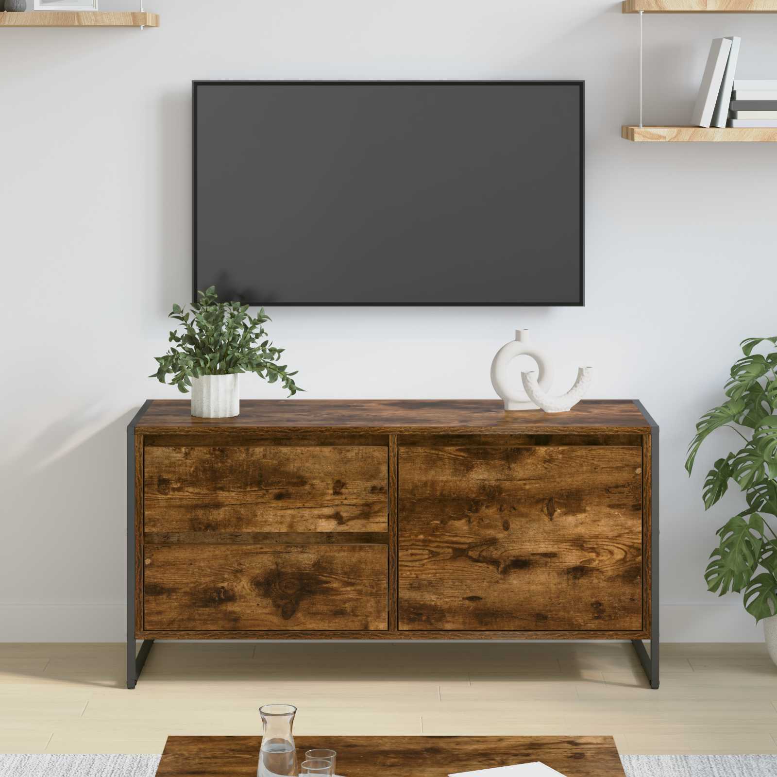 TV-Schränk 100 x 36 x 49.5 cm Raucharbe Holzwerkstoff