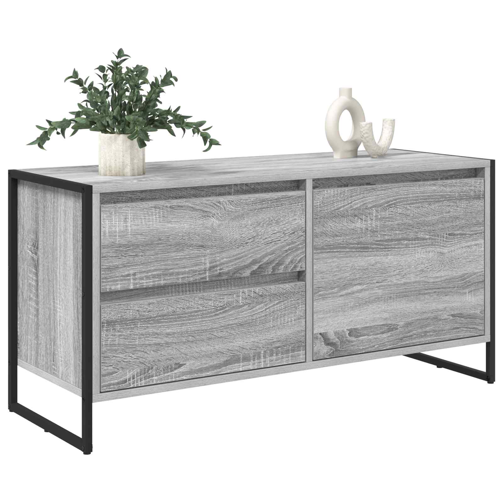 TV-Schränk 100 x 36 x 49.5 cm Graues Sonoma Holzwerkstoff