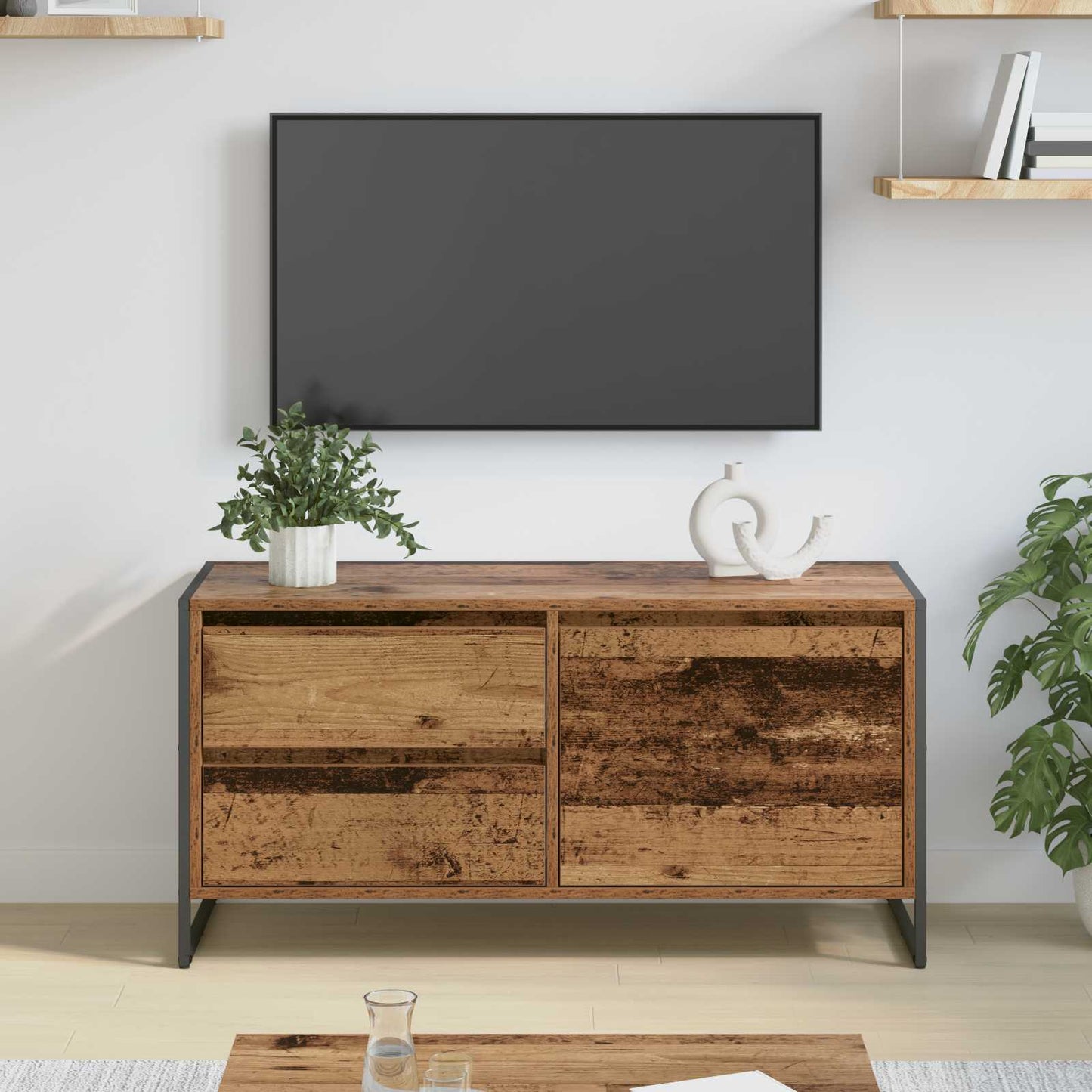 TV-Schränk 100 x 36 x 49.5 cm Altholz Holzwerkstoff