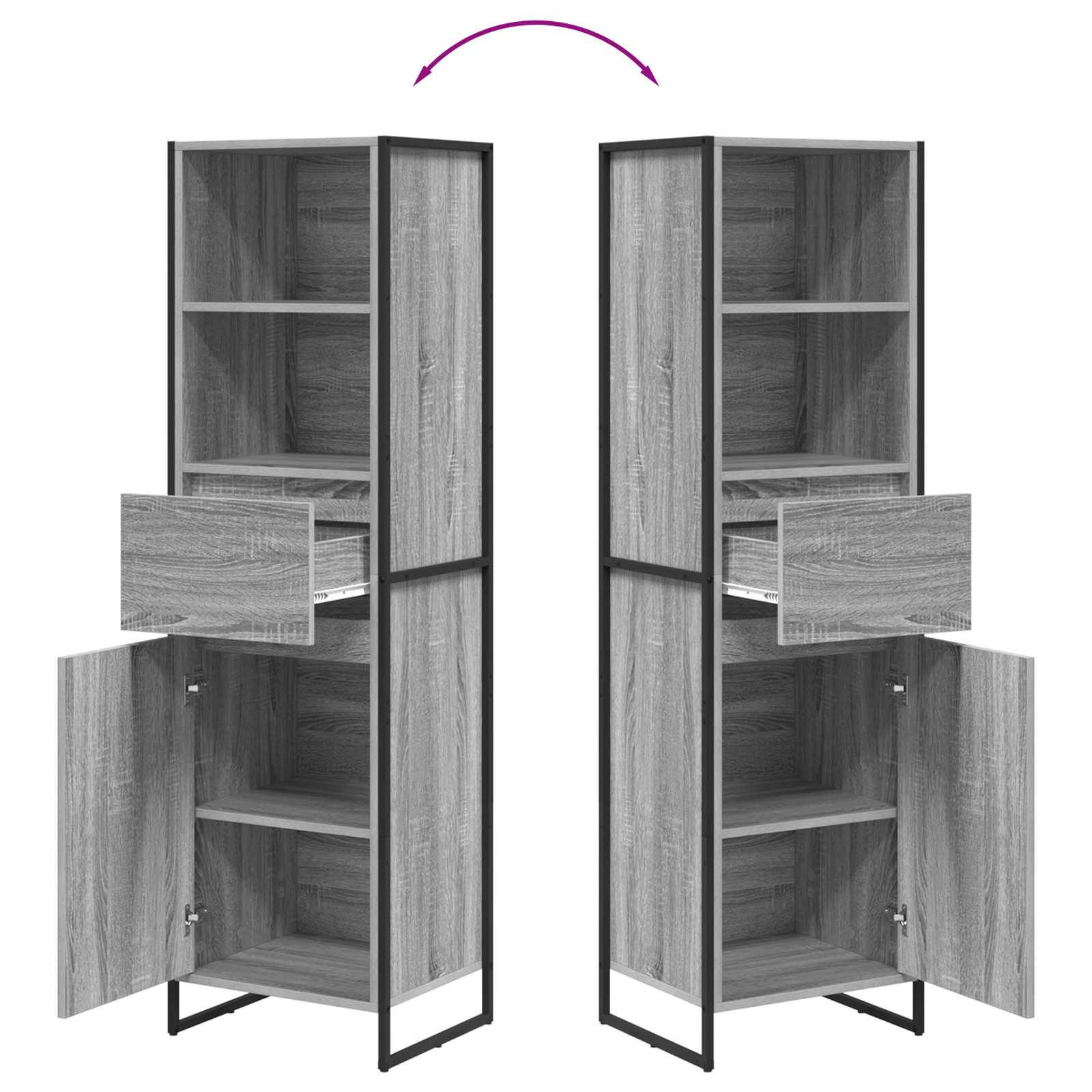 Bücherregal Graues Sonoma 43 x 36 x 150,5 cm Holzwerkstoff