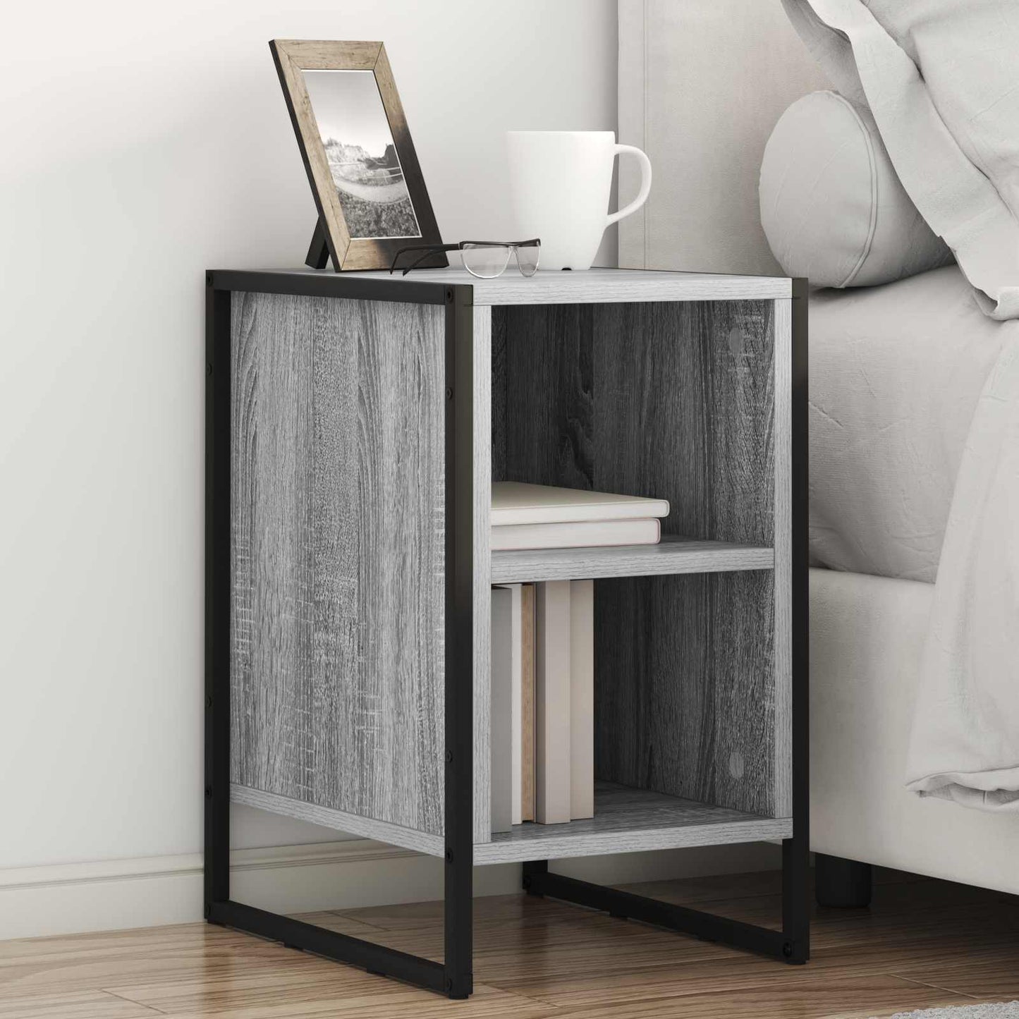 Nachttisch 2 stk. Graues Sonoma 39,5 x 30 x 50 cm Holzwerkstoff