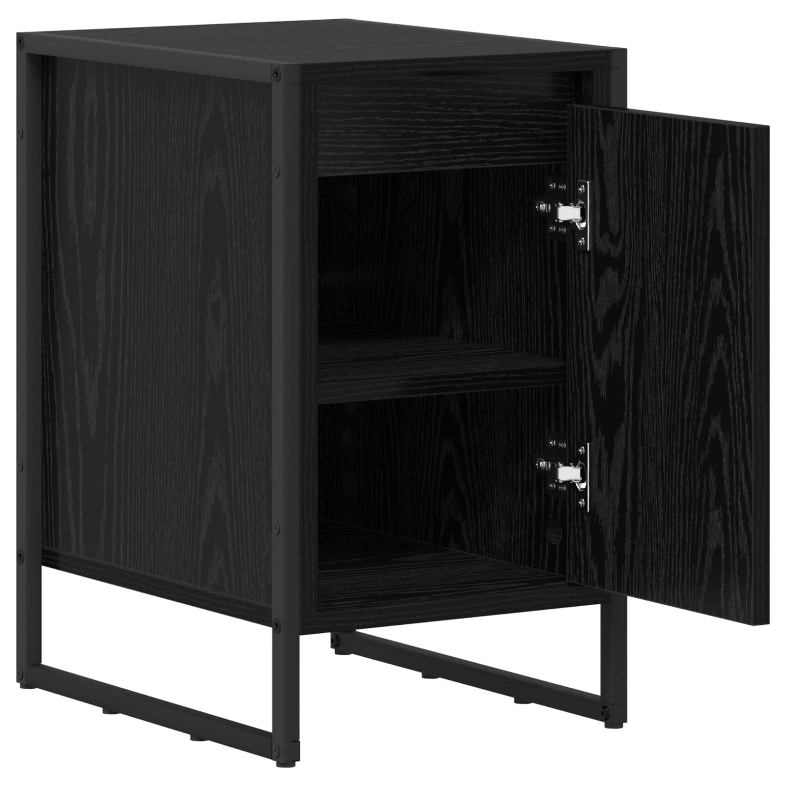 Nachttisch 2 stk. Schwarz Eichen-Optik 39,5 x 30 x 50 cm